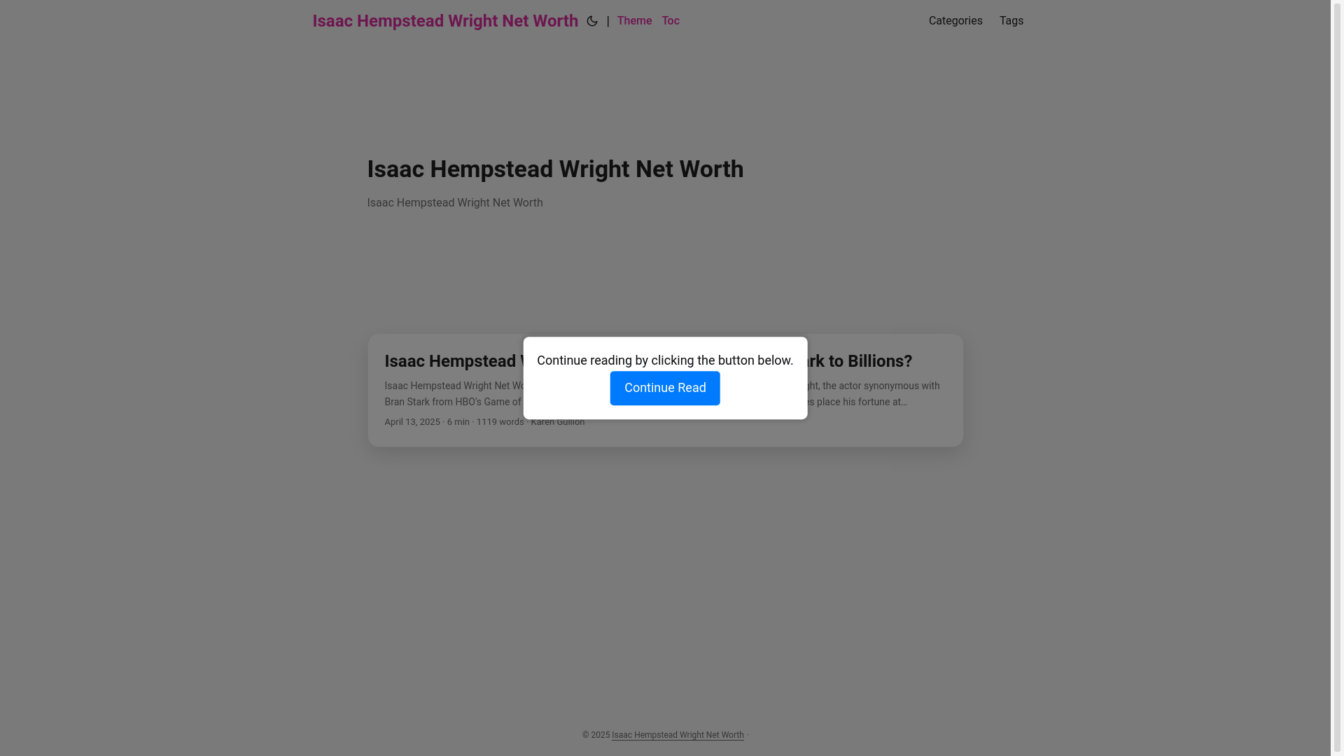 website screenshot of https://isaac-hempstead-wright-net-worth.pages.dev/
