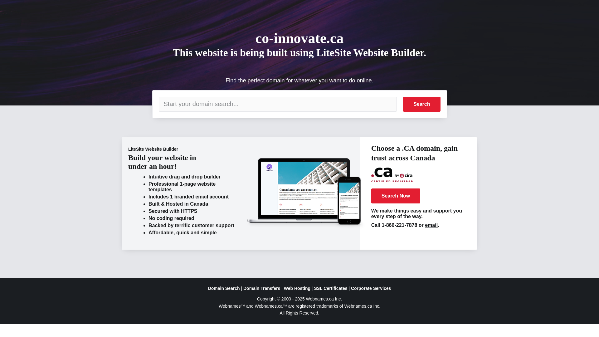 website screenshot of https://co-innovate.ca/