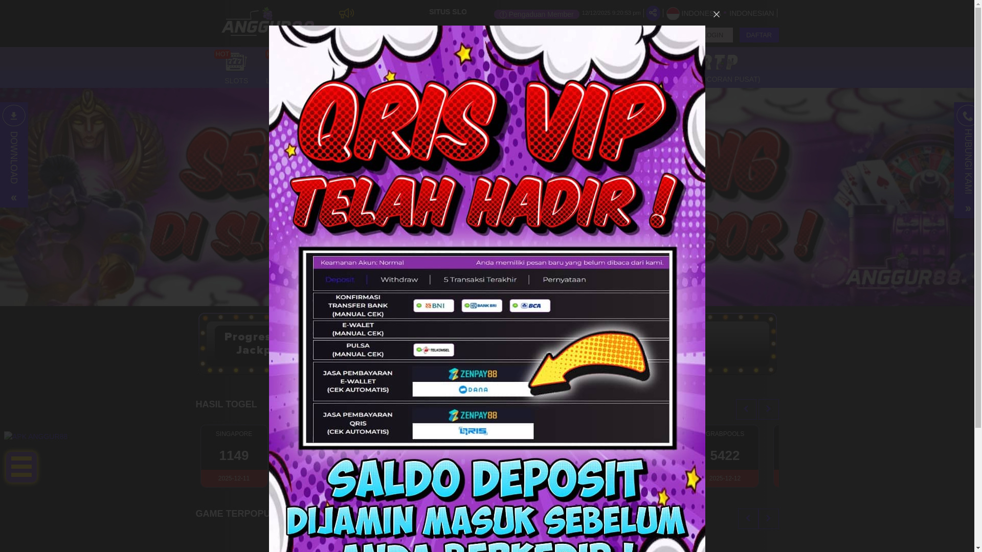 website screenshot of https://anggur88on.org/