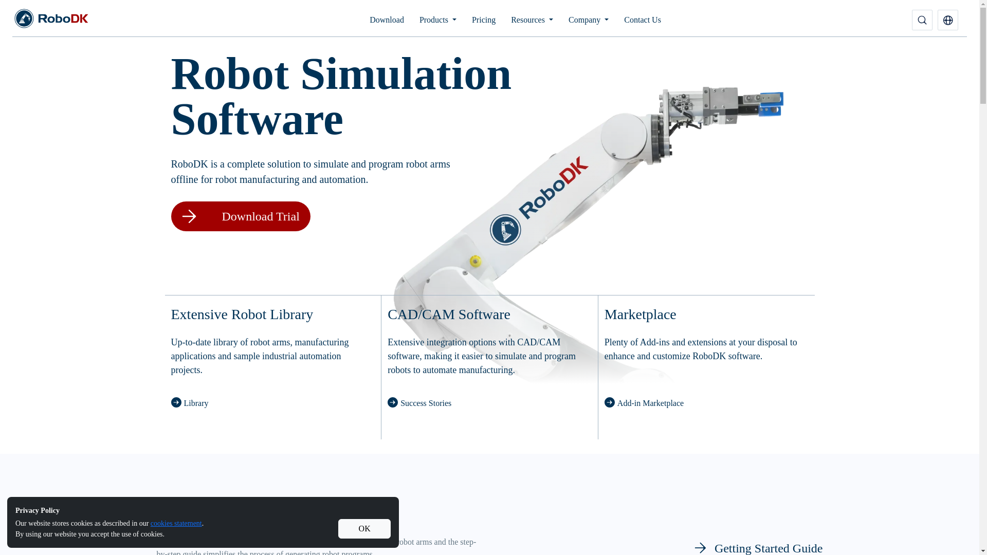 website screenshot of https://robodk.services/