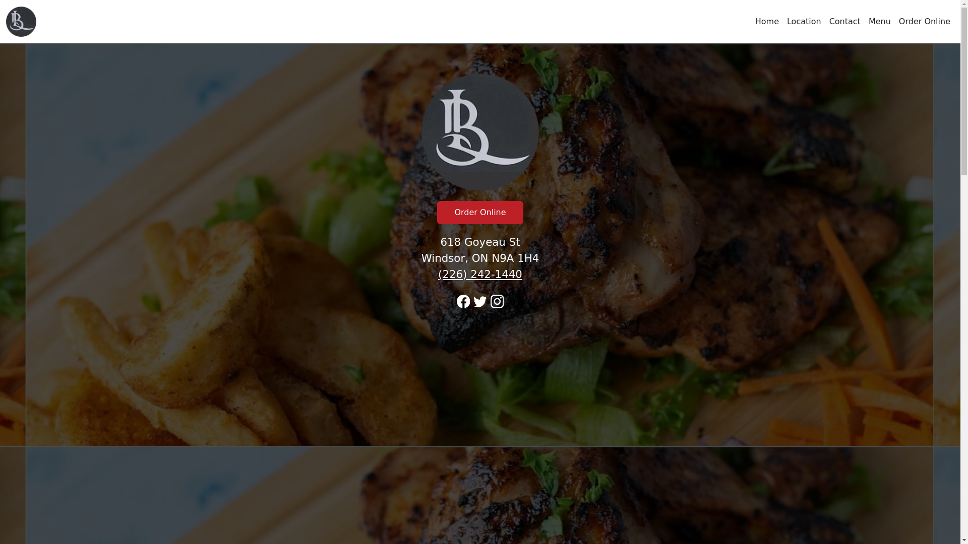 website screenshot of https://blueloungerestaurant.com/