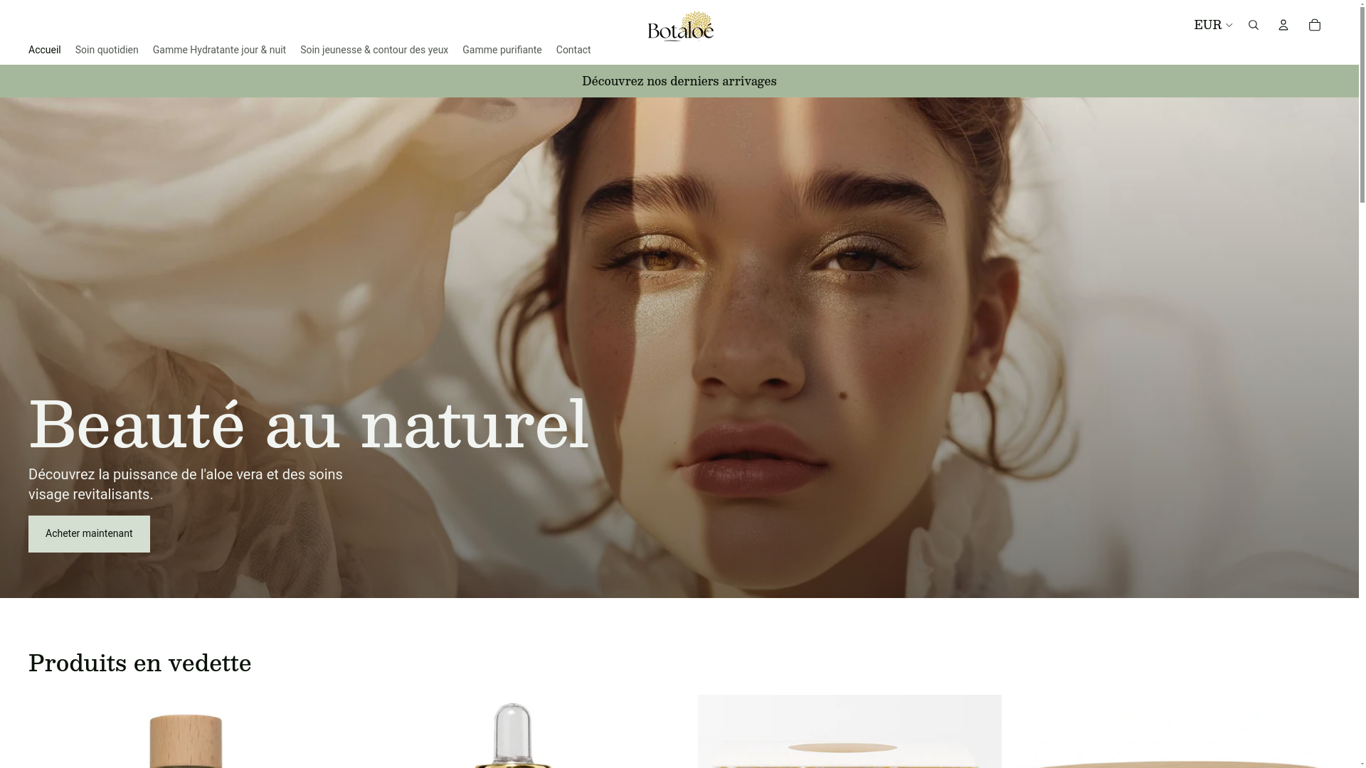 website screenshot of https://botaloe.com/