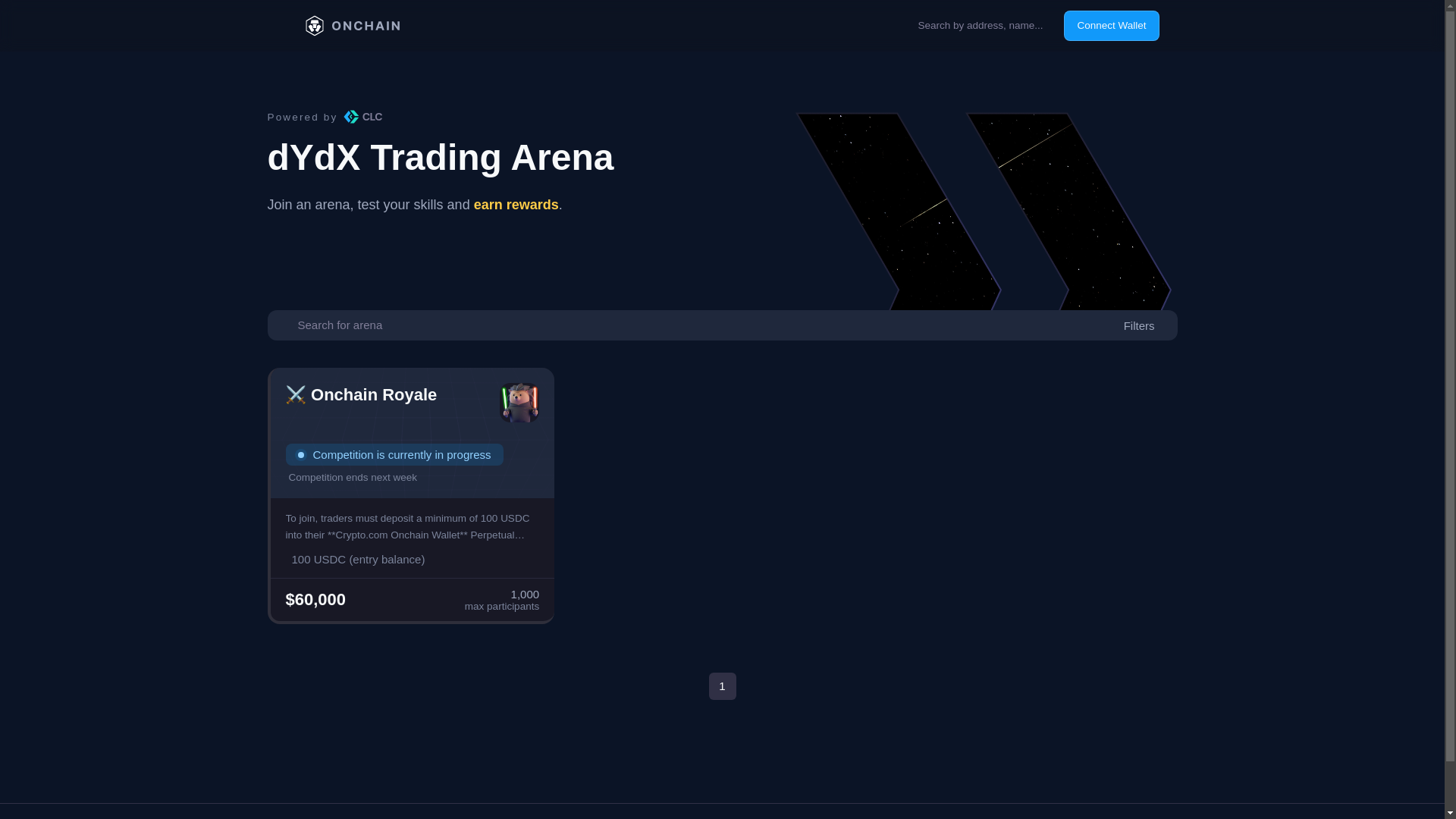 website screenshot of https://dydx-trading-competition-frontend-for-cdcwallet-production.pages.dev/