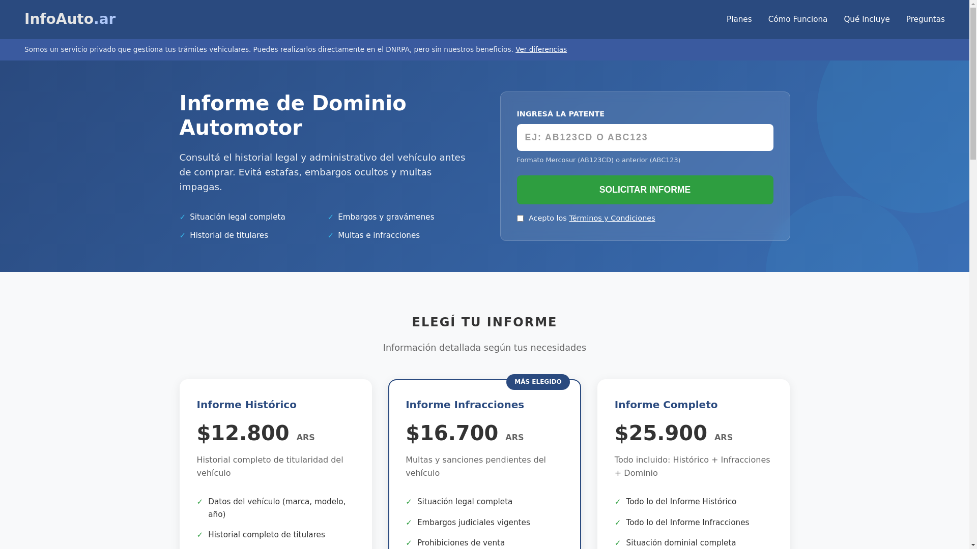 website screenshot of https://infoautoar.com/