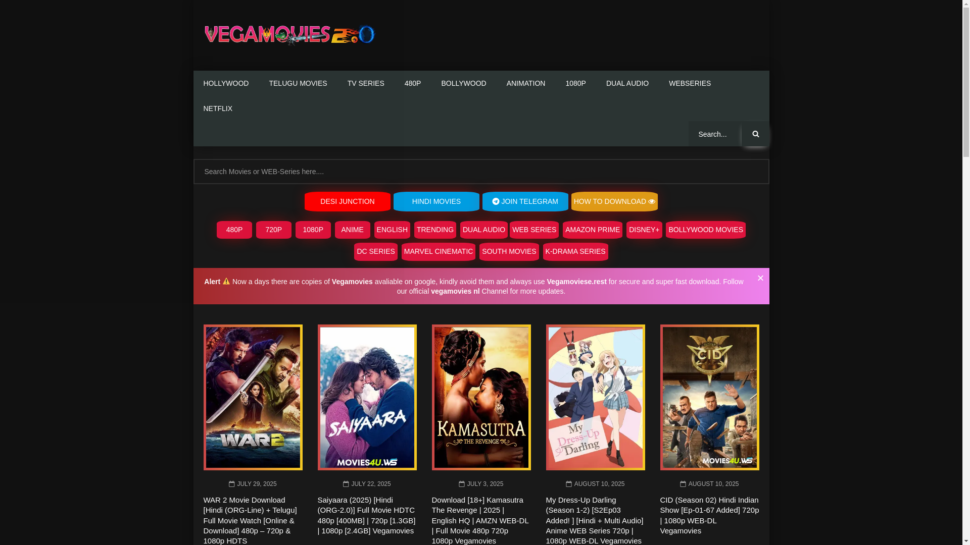 website screenshot of https://vegamoviese.homes/