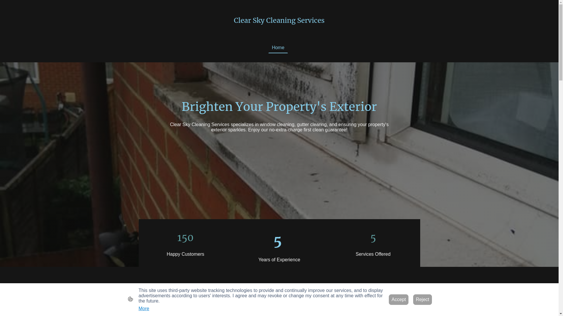 website screenshot of https://clearskycleaning.net/
