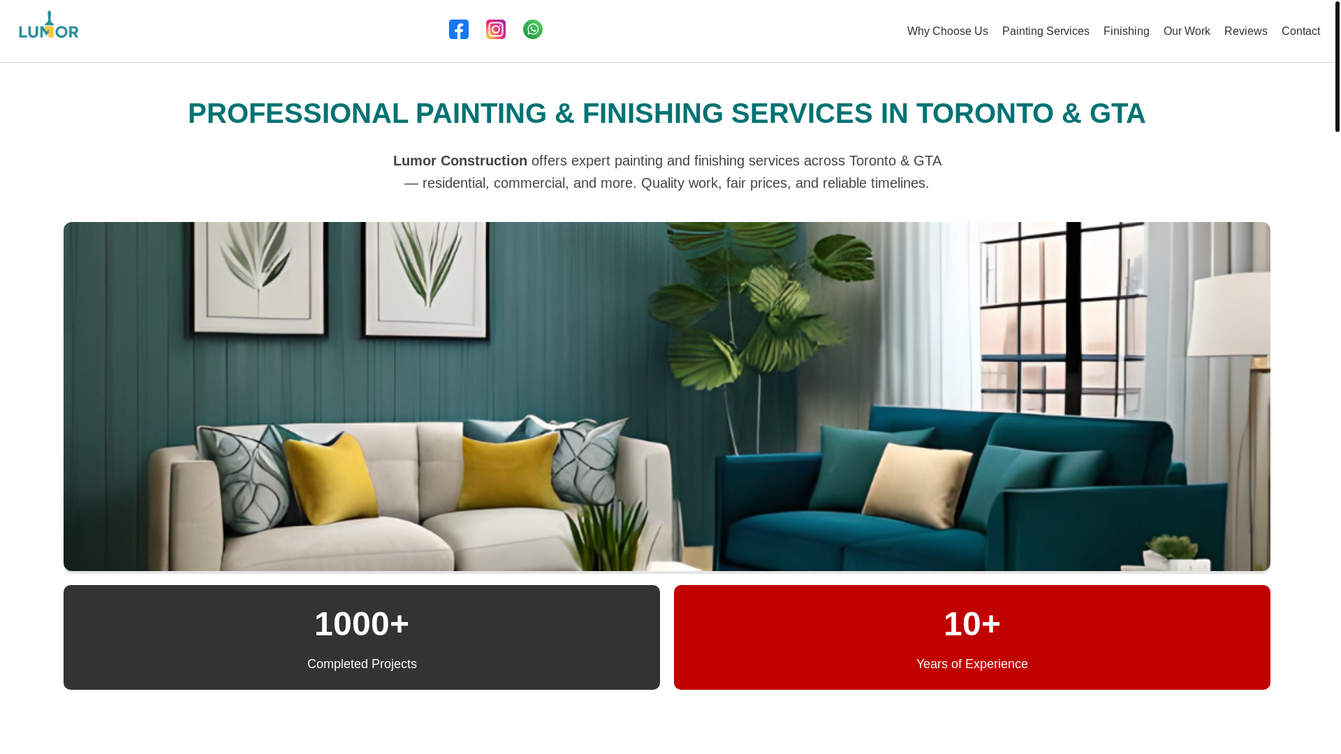 website screenshot of https://lumorconstruction.ca/