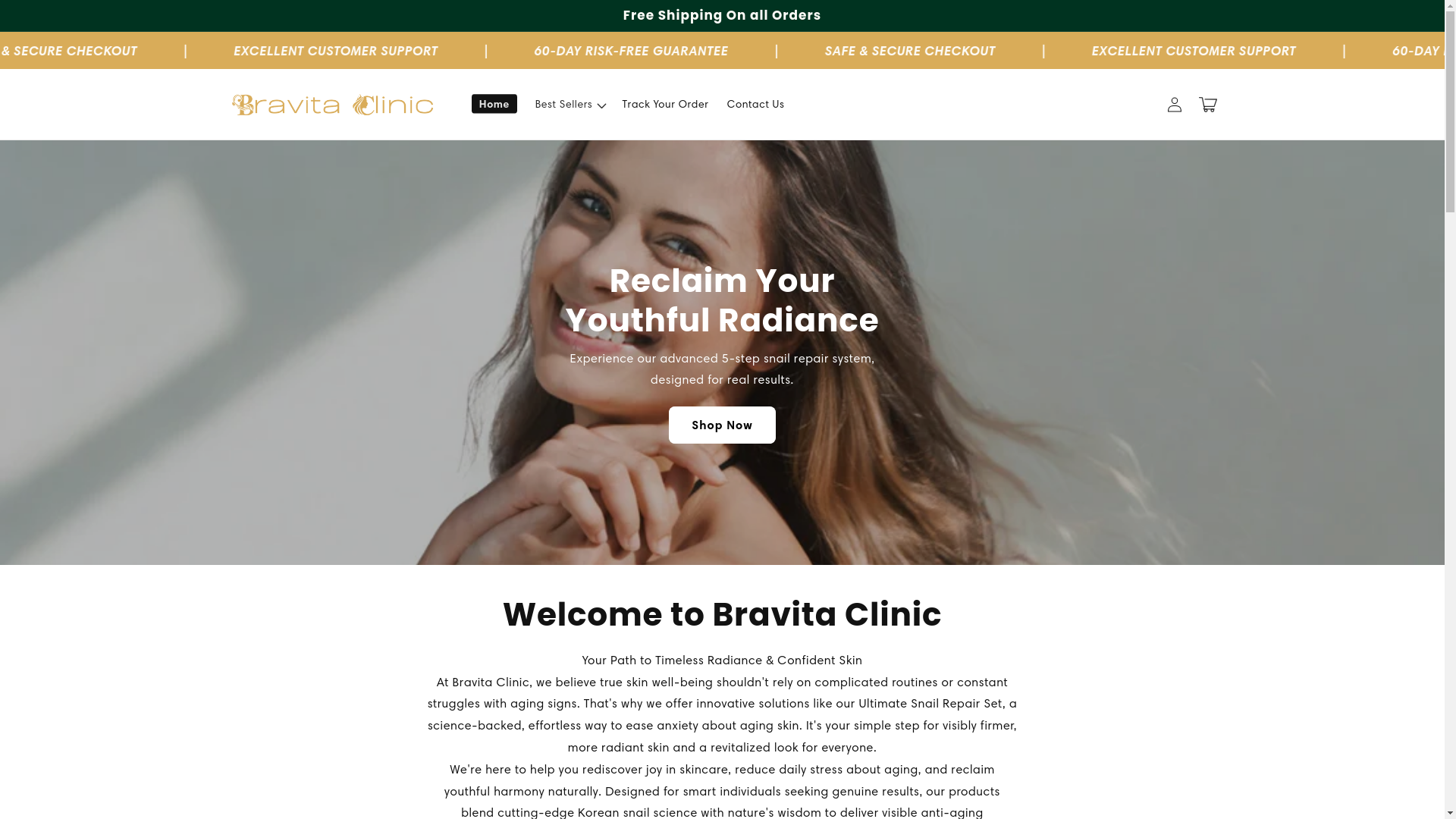 website screenshot of https://bravitacosmetics.com/