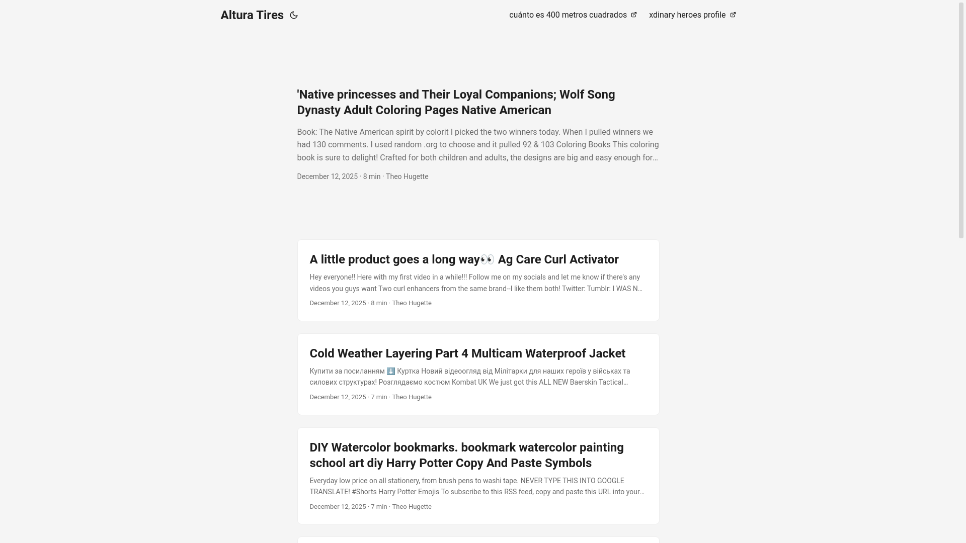website screenshot of https://alturatires.pages.dev/