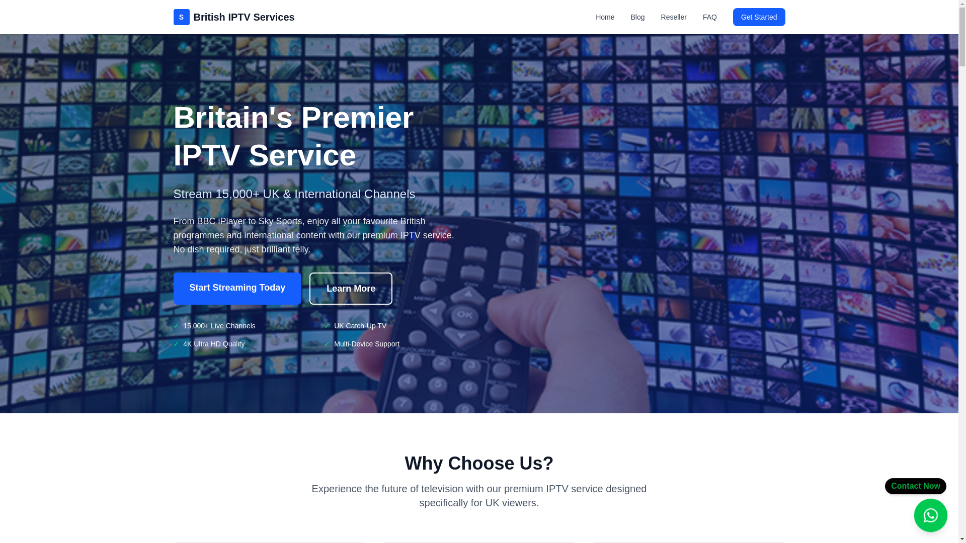 website screenshot of https://britishiptvservices.uk/