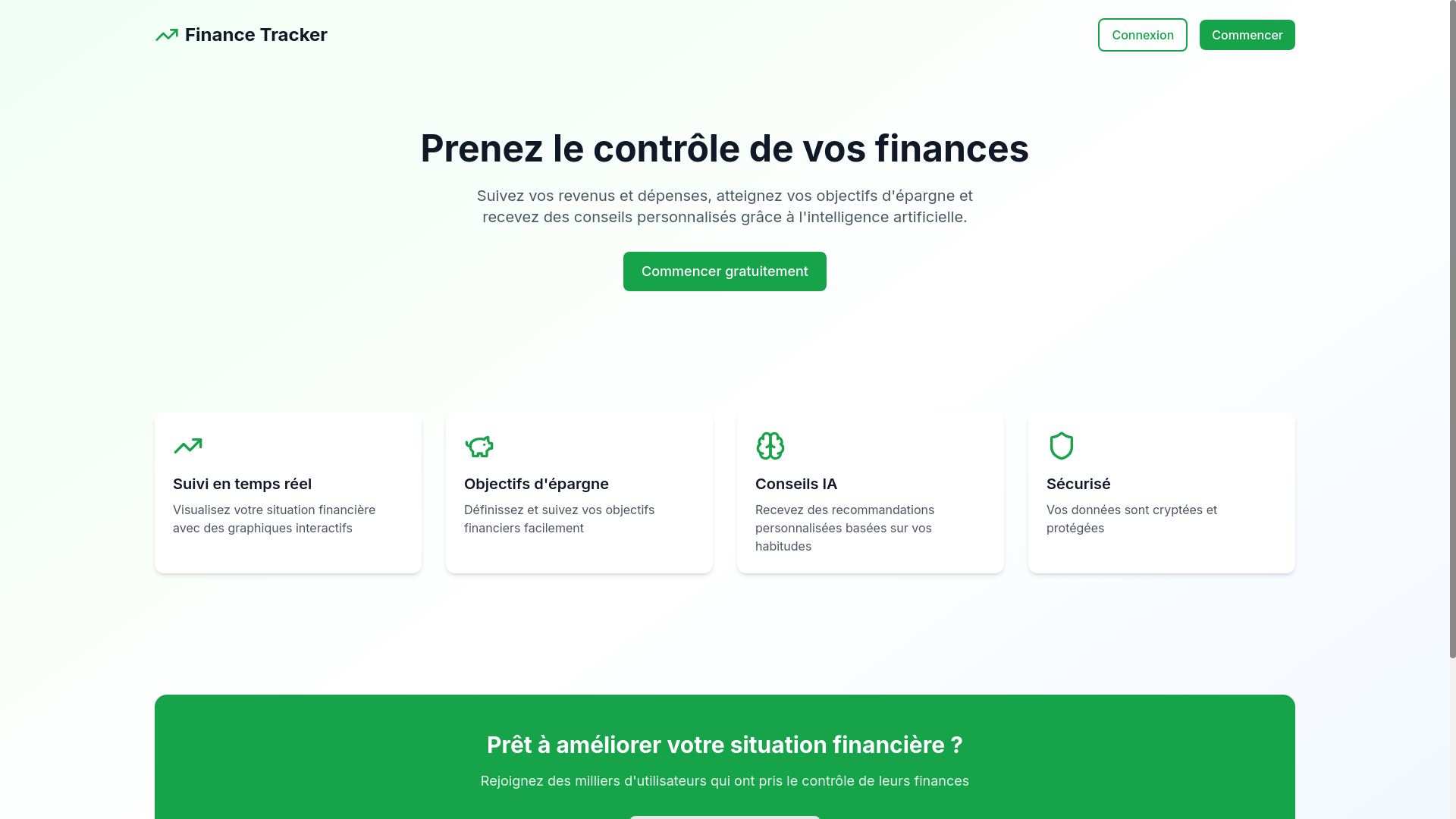 website screenshot of https://financetrackers.app/