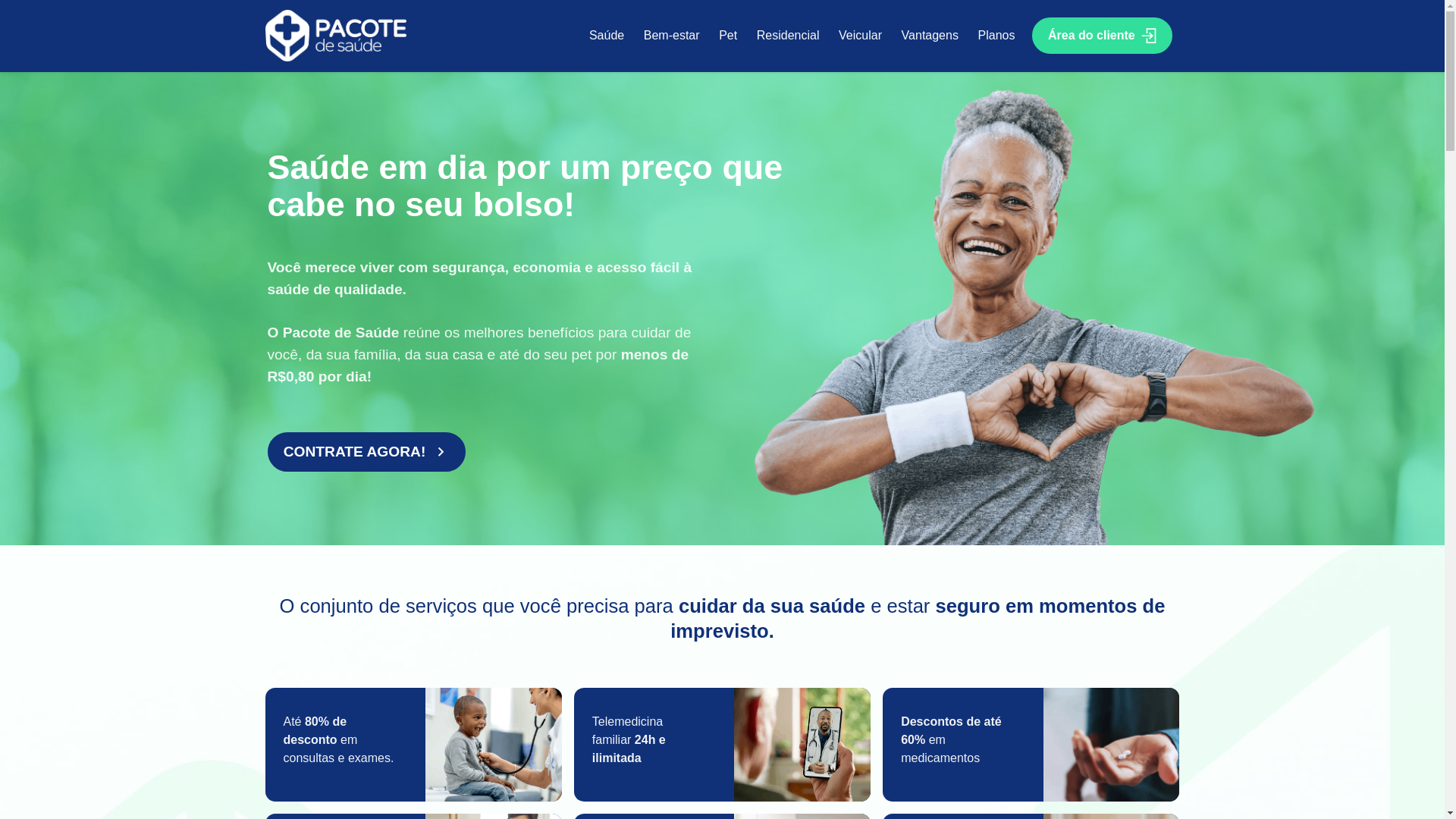 website screenshot of https://pacotedesaude.com.br/
