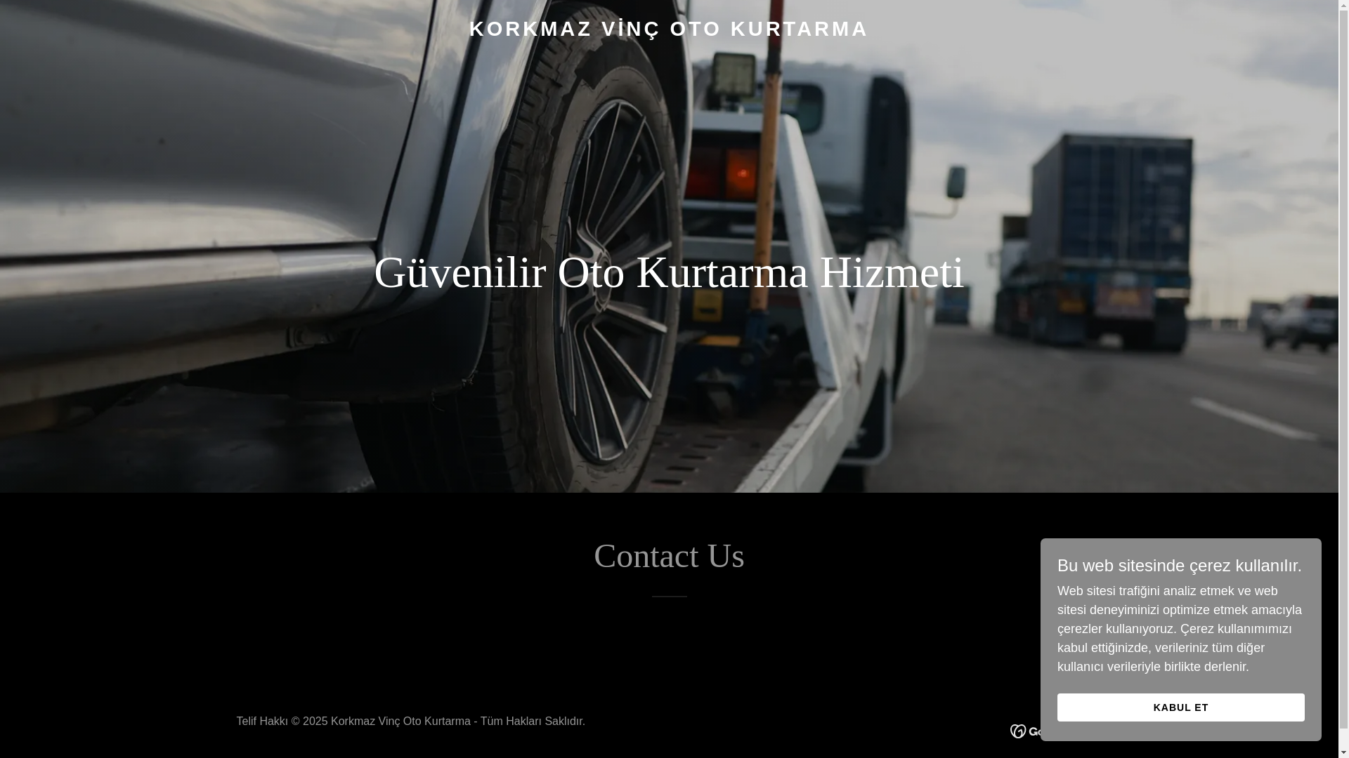 website screenshot of https://korkmazvincotokurtarma.com/