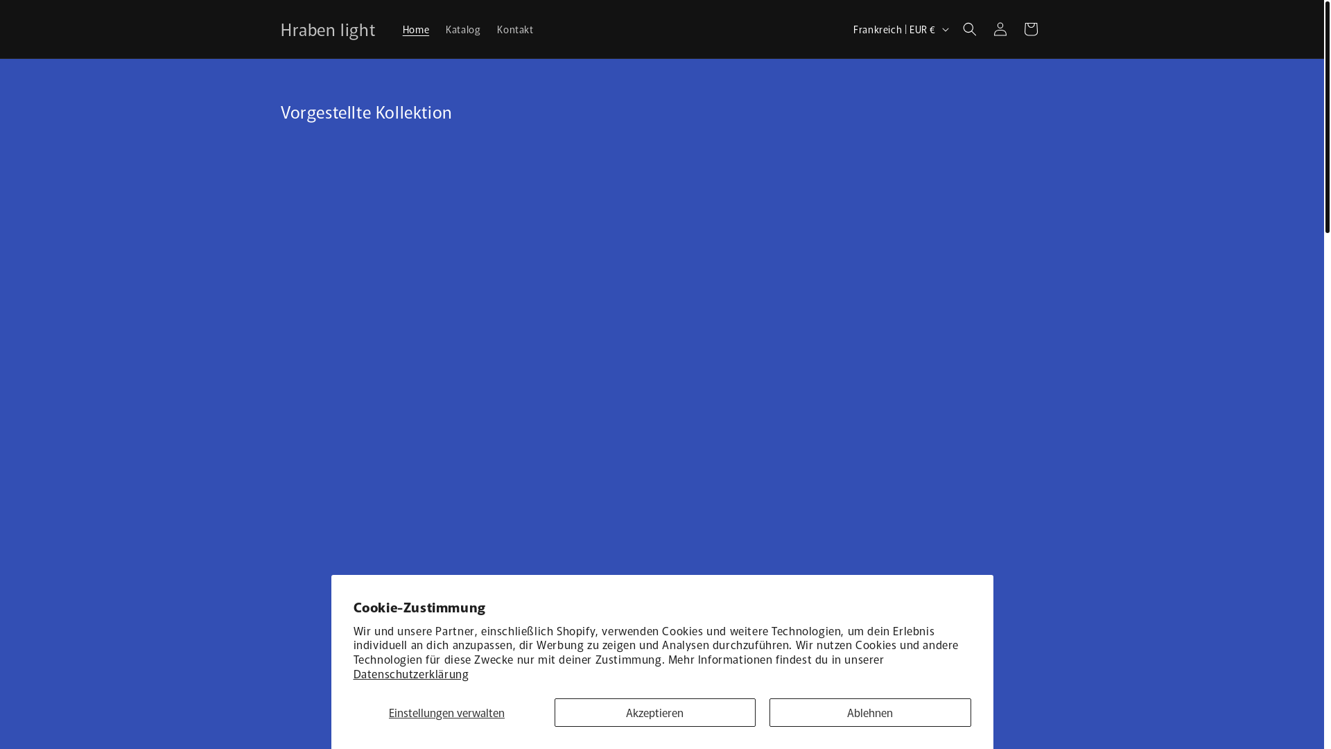 website screenshot of https://hrabenlight.store/