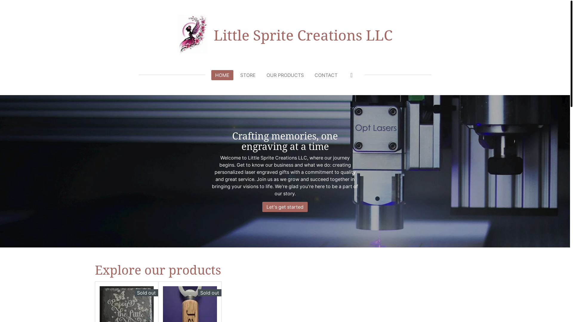 website screenshot of https://littlespritecreationsllc.com/