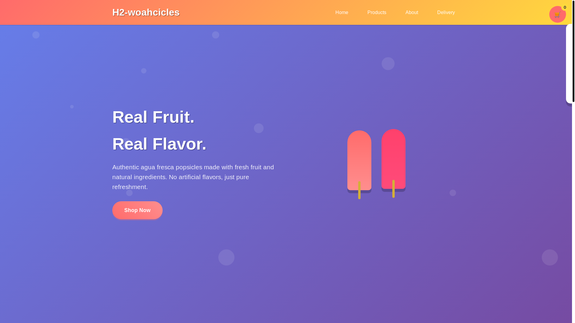 website screenshot of https://h2woahcicles.com/