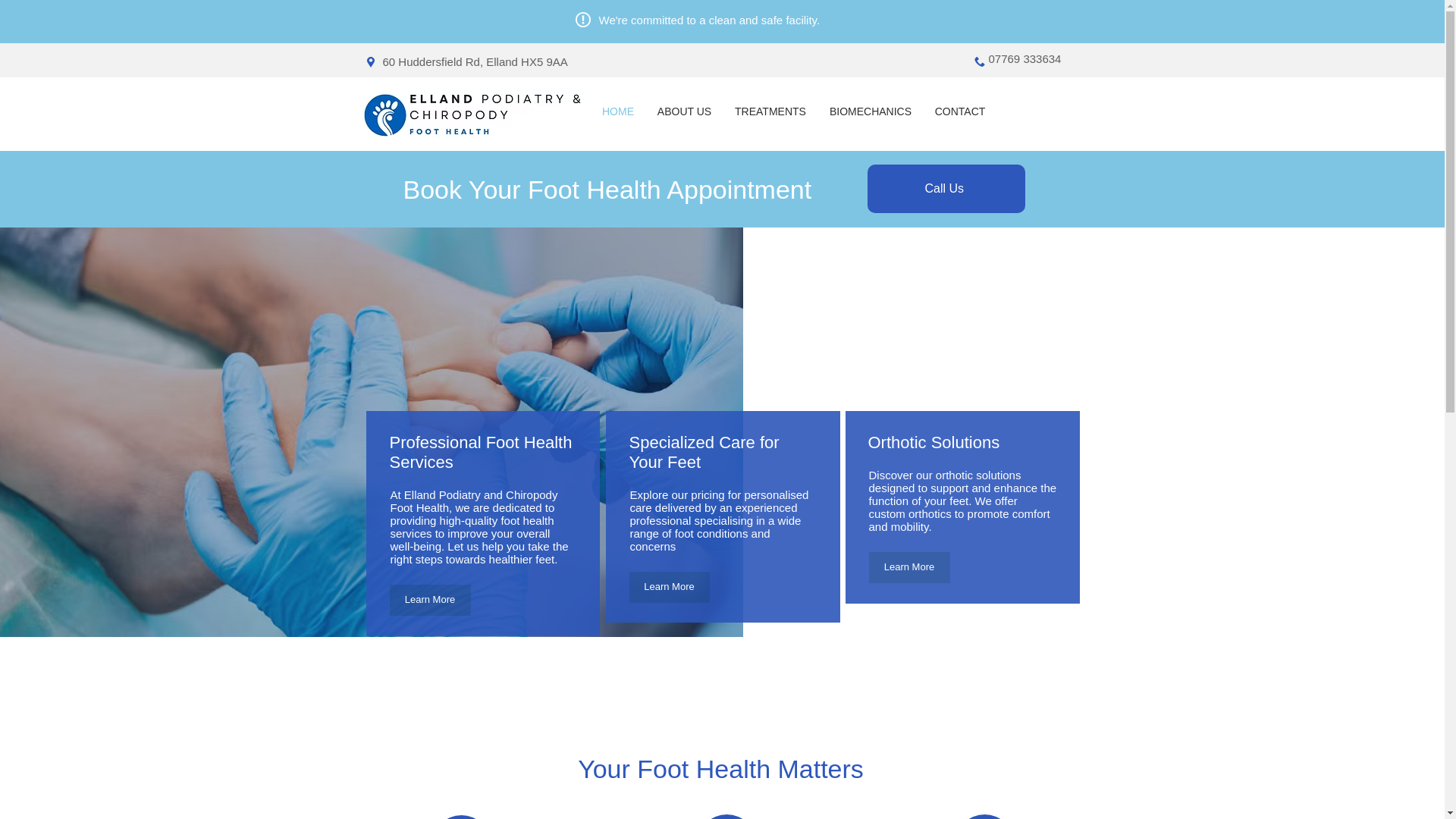 website screenshot of https://ellandfoothealth.co.uk/
