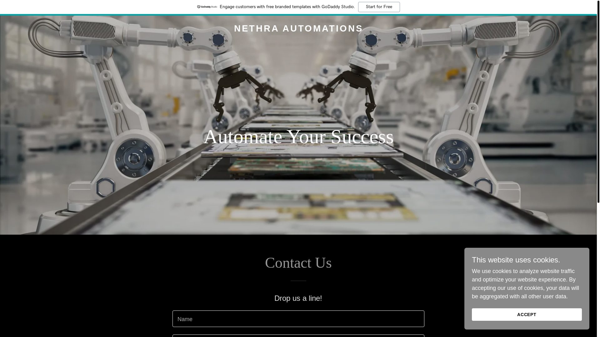 website screenshot of https://nethraautomations.com/