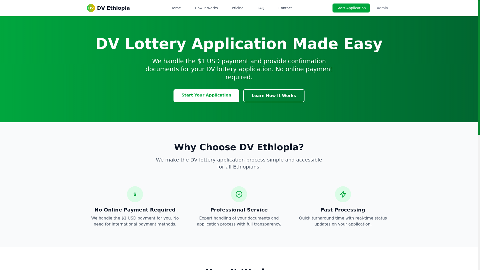 website screenshot of https://dvethiopia.pages.dev/