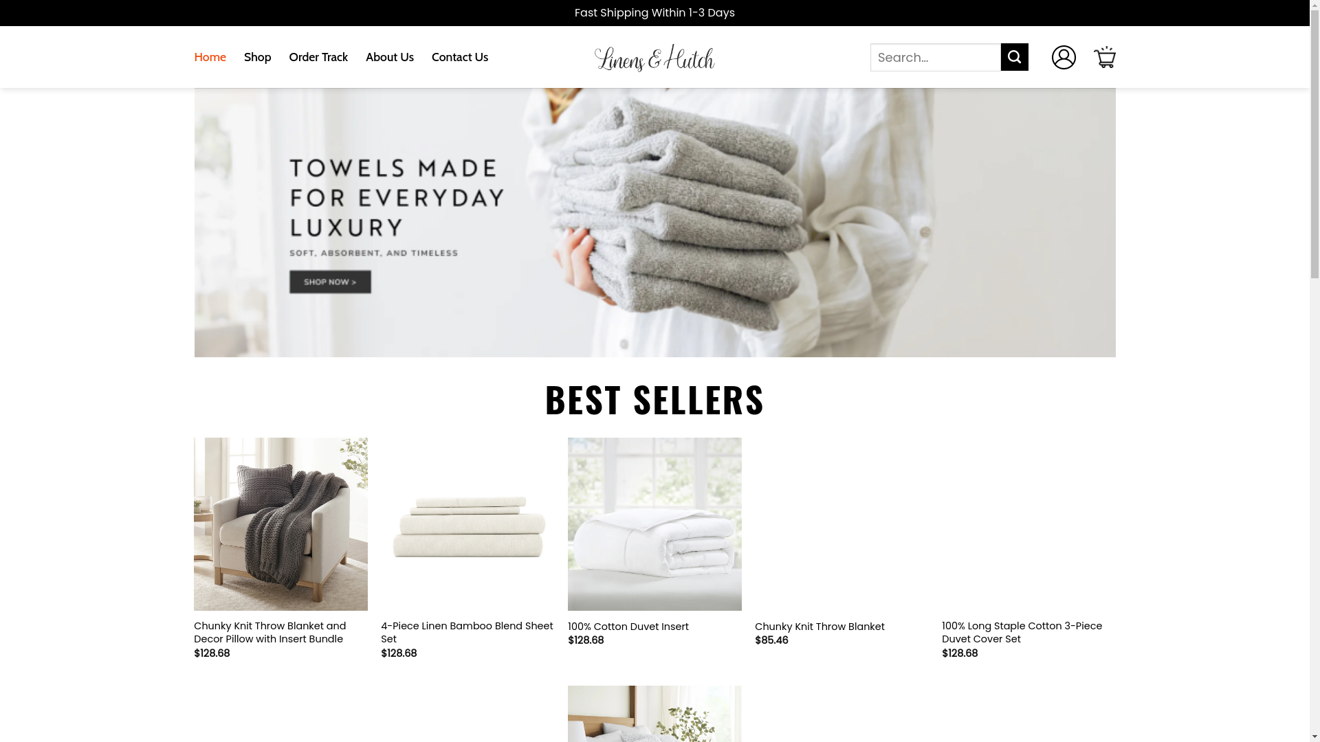 website screenshot of https://globallinensandhutch.shop/