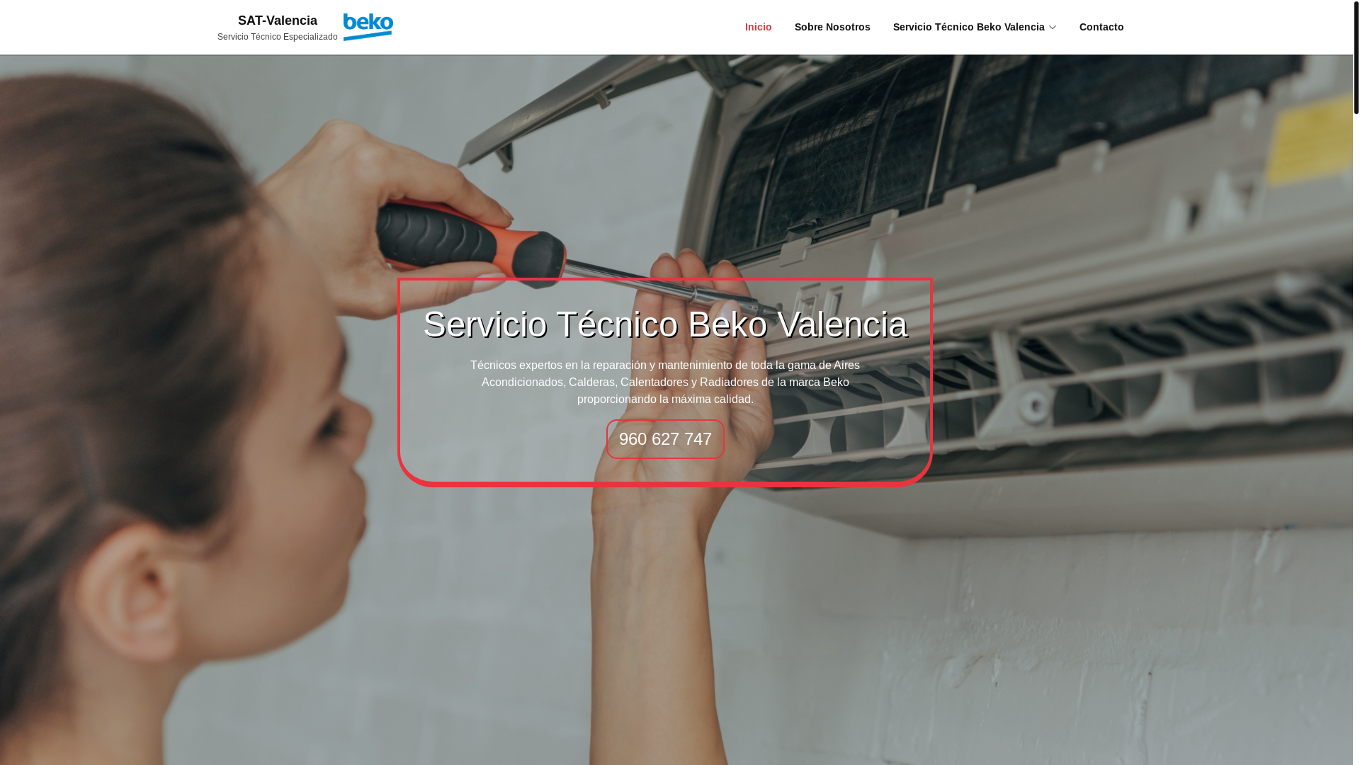 website screenshot of https://serviciotecnicovalencia-beksat.com.es/