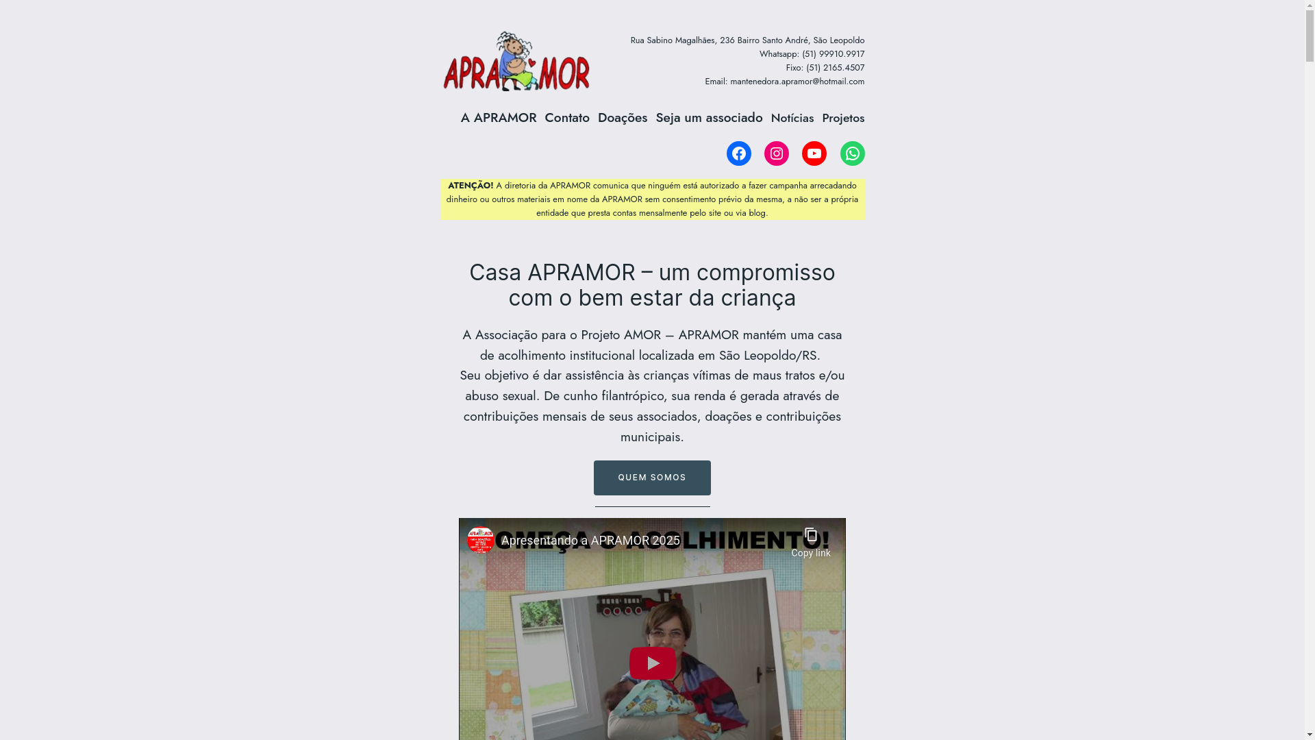 website screenshot of https://apramor.com/