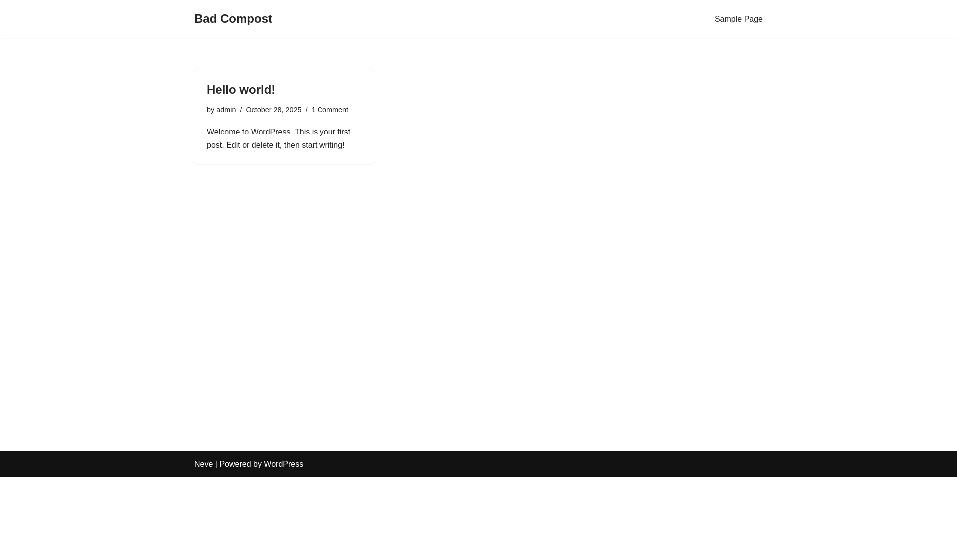 website screenshot of https://badcompost.co.uk/