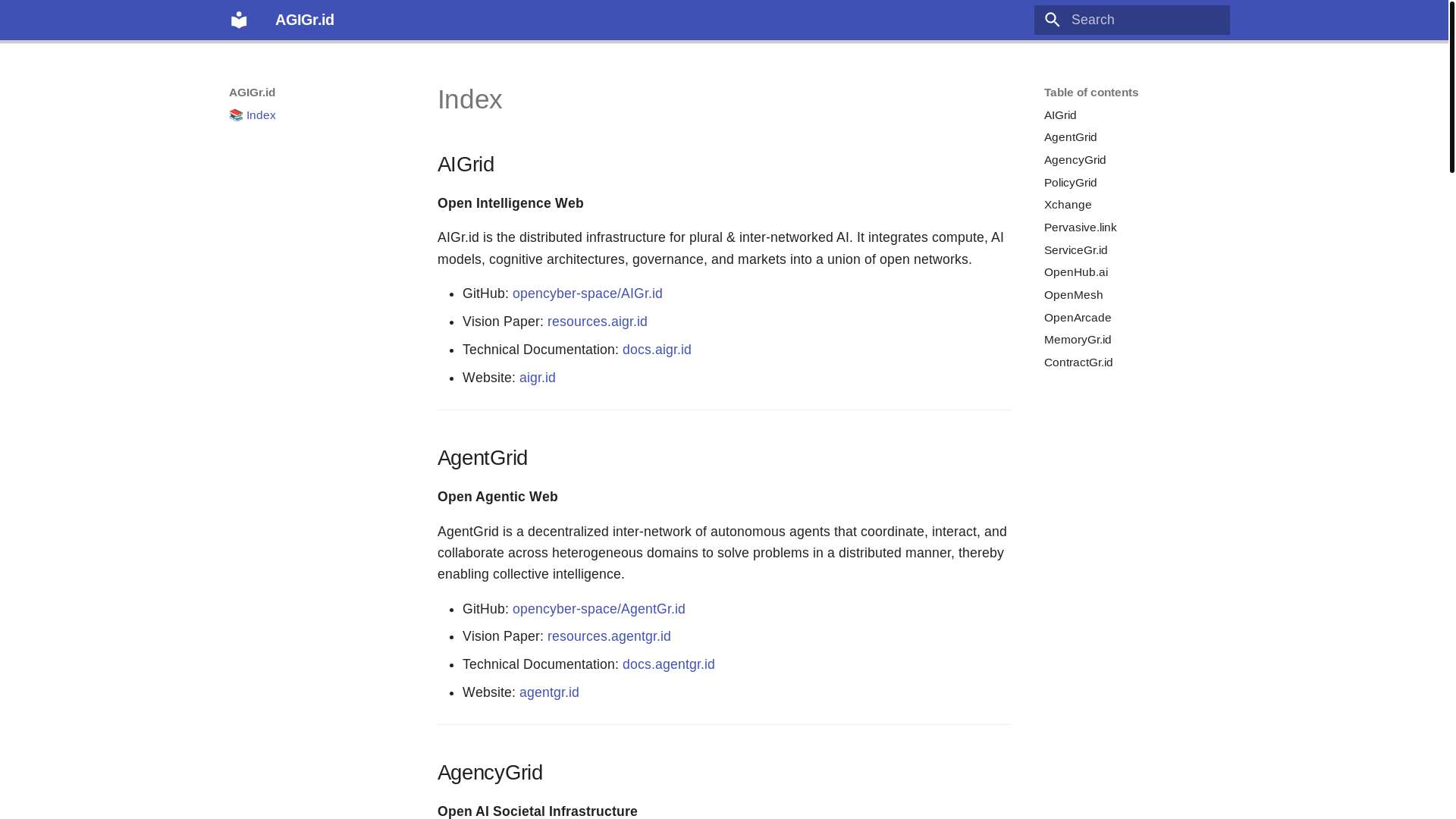 website screenshot of https://agi-grid-internal.pages.dev/