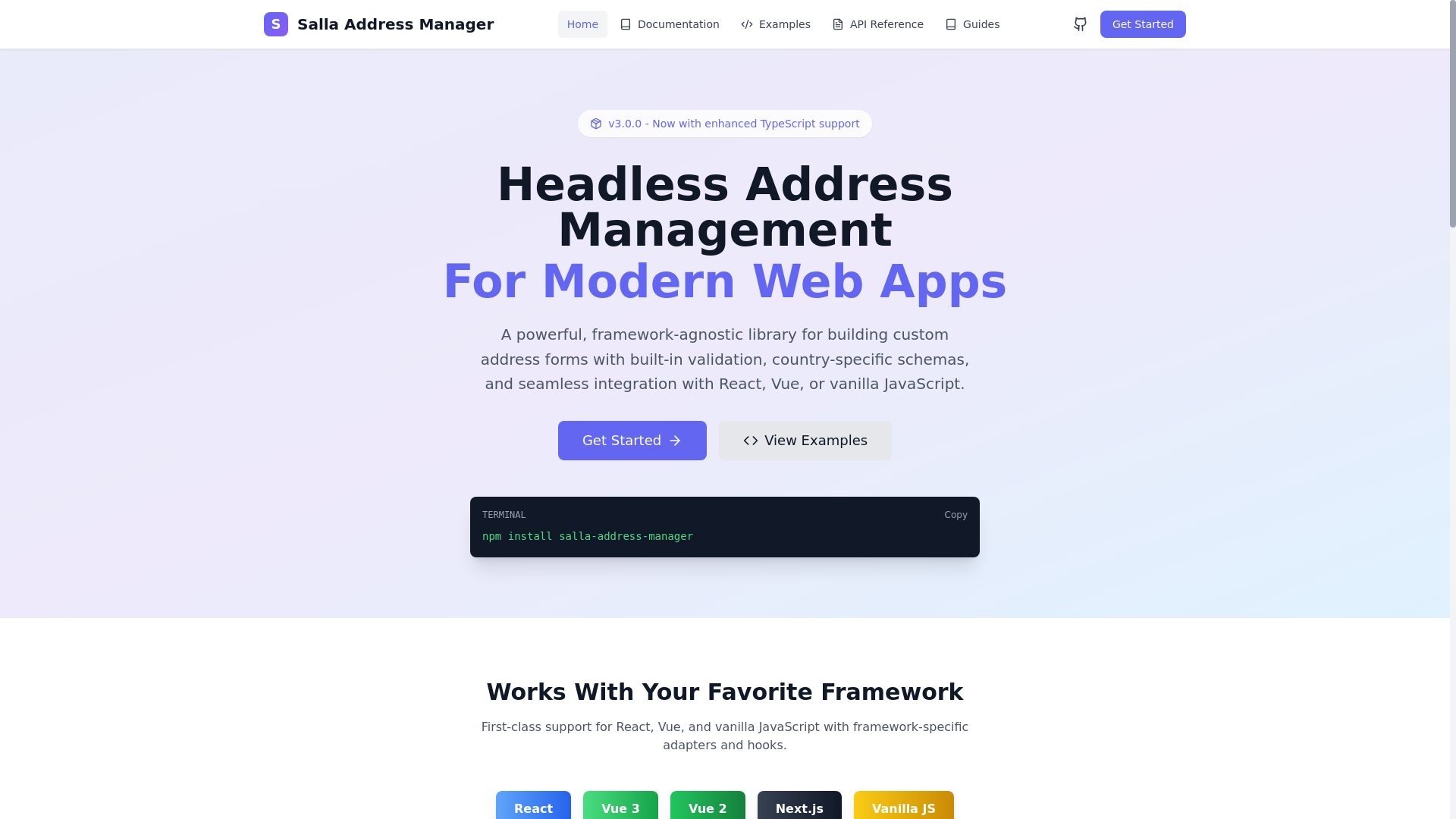 website screenshot of https://salla-address-manager.pages.dev/