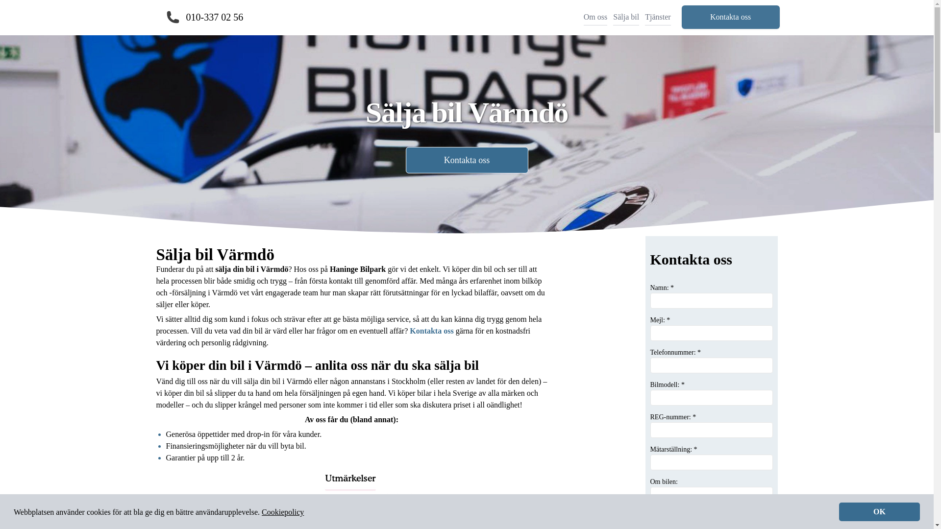 website screenshot of https://saljabilvarmdo.se/