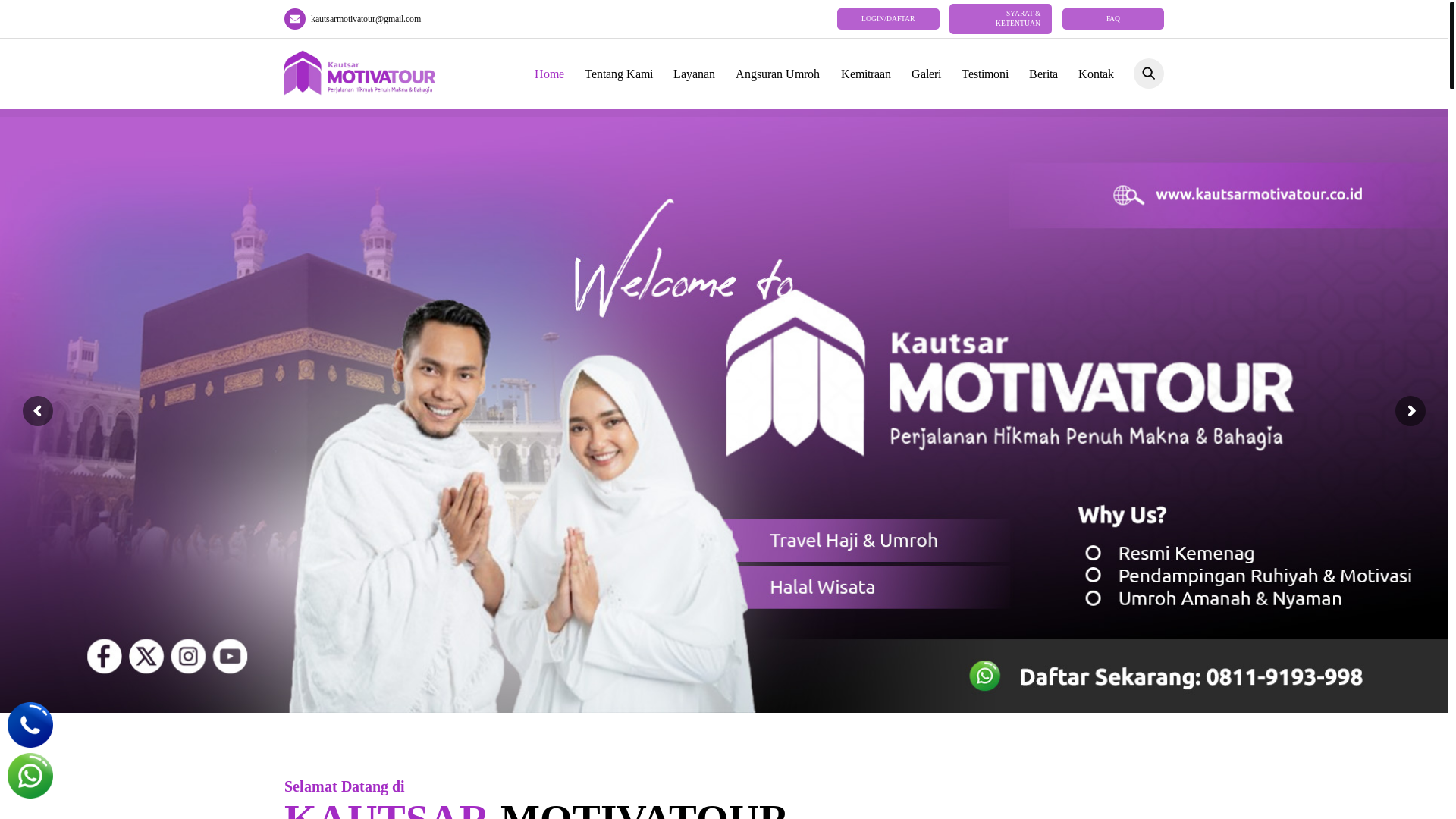 website screenshot of https://kautsarmotivatour.co.id/