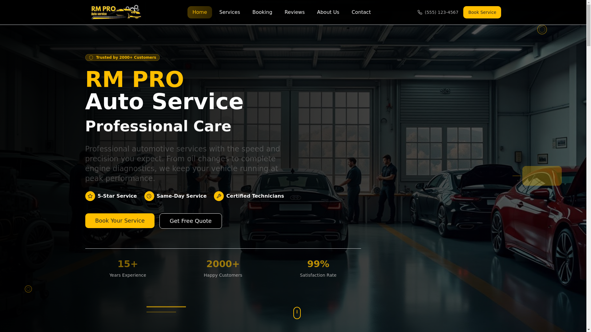 website screenshot of https://rmproauto.com/