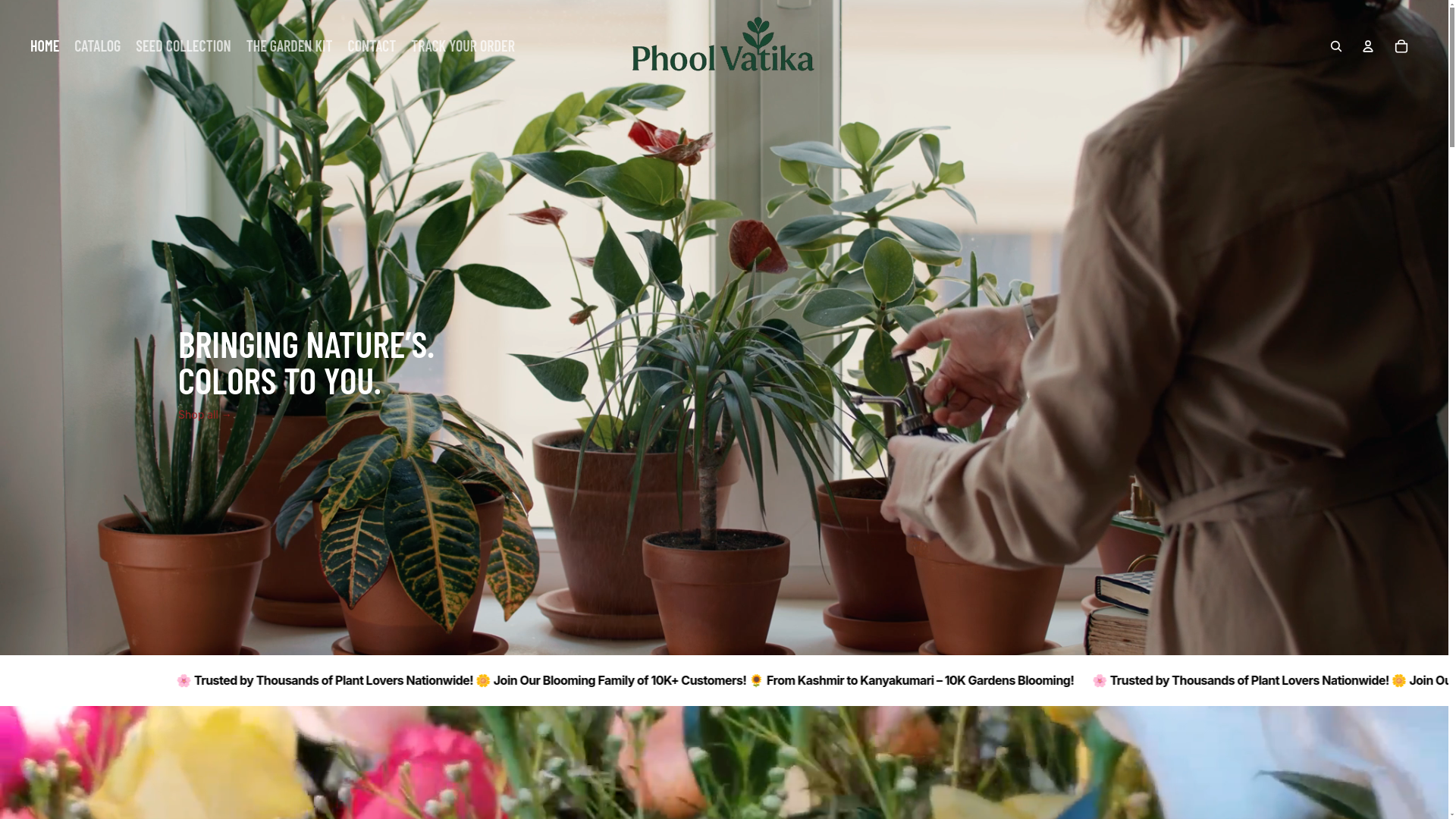 website screenshot of https://phoolvatika.com/