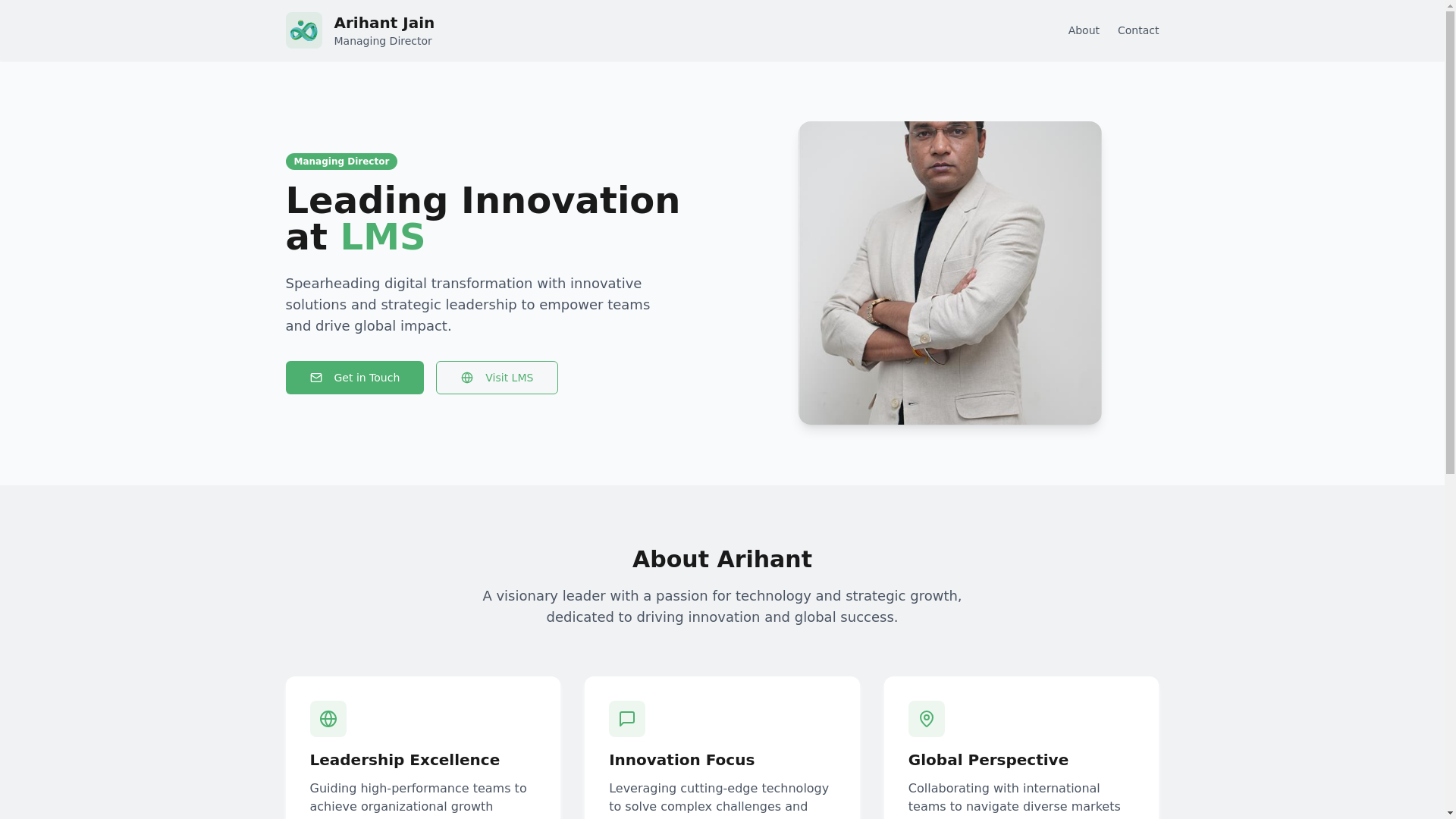 website screenshot of https://arihantjain.in/