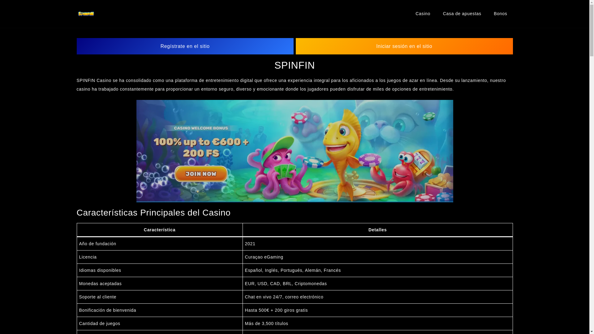 website screenshot of https://spinfins.es/