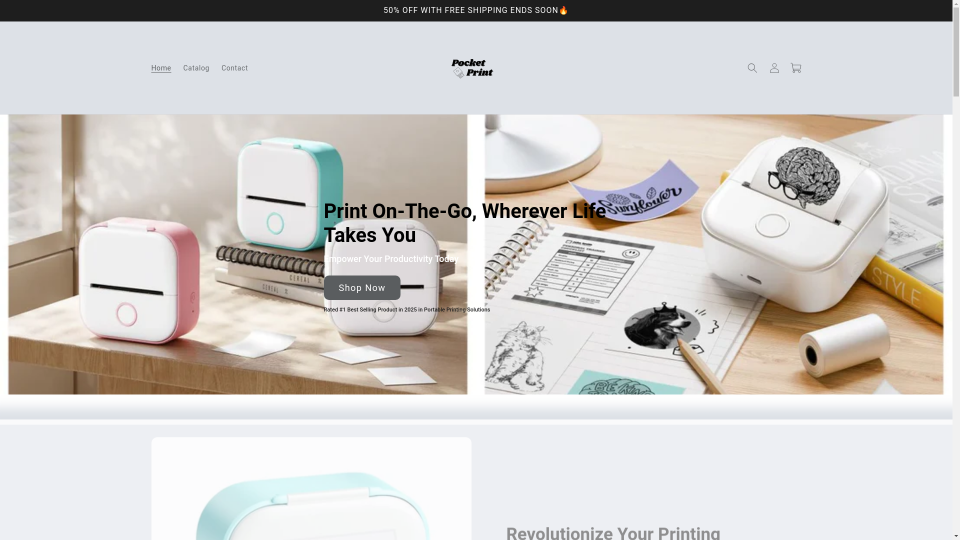 website screenshot of https://pocketprintofficial.store/