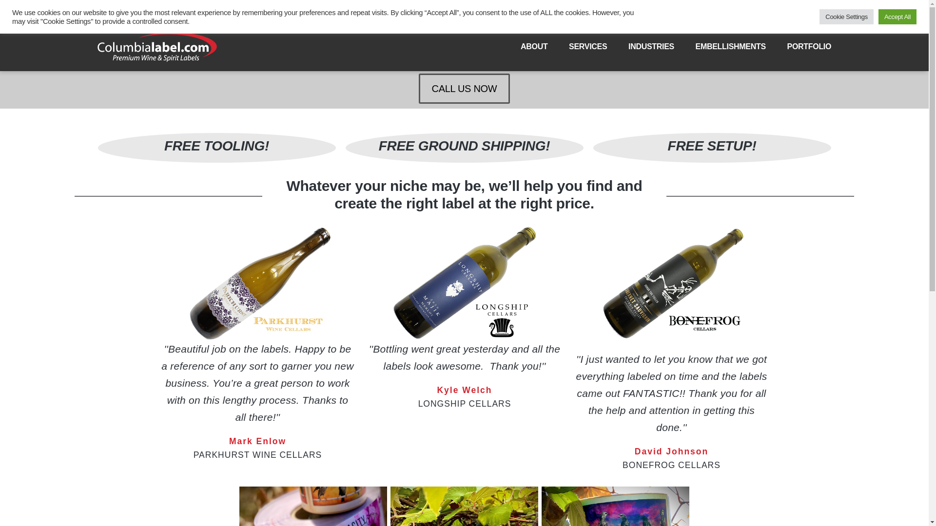 website screenshot of https://columbialabel.mobi/
