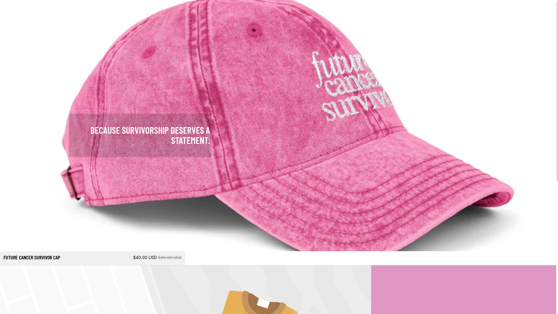 website screenshot of https://shopcancerwarrior.com/