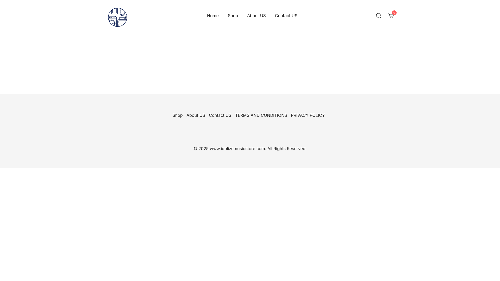 website screenshot of https://idolizemusicstore.com/