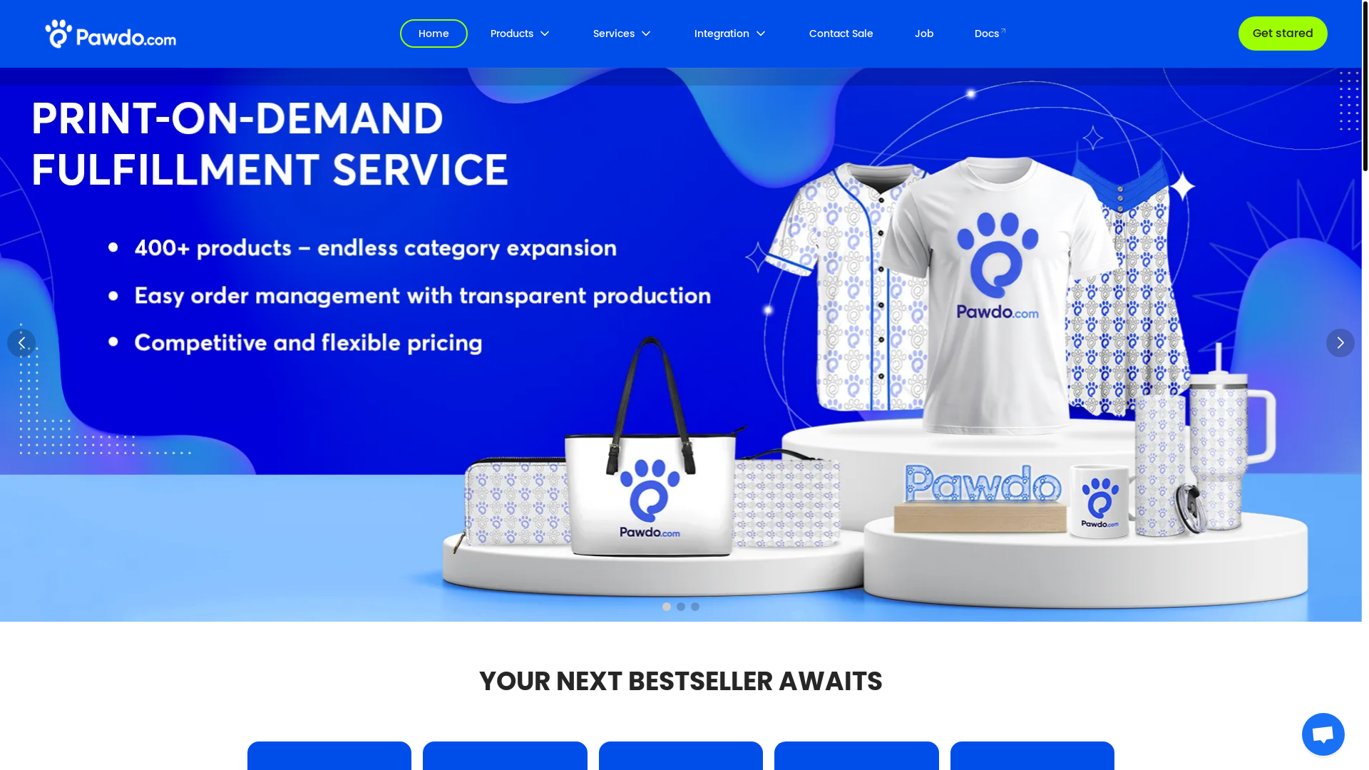 website screenshot of https://pawdo.com/