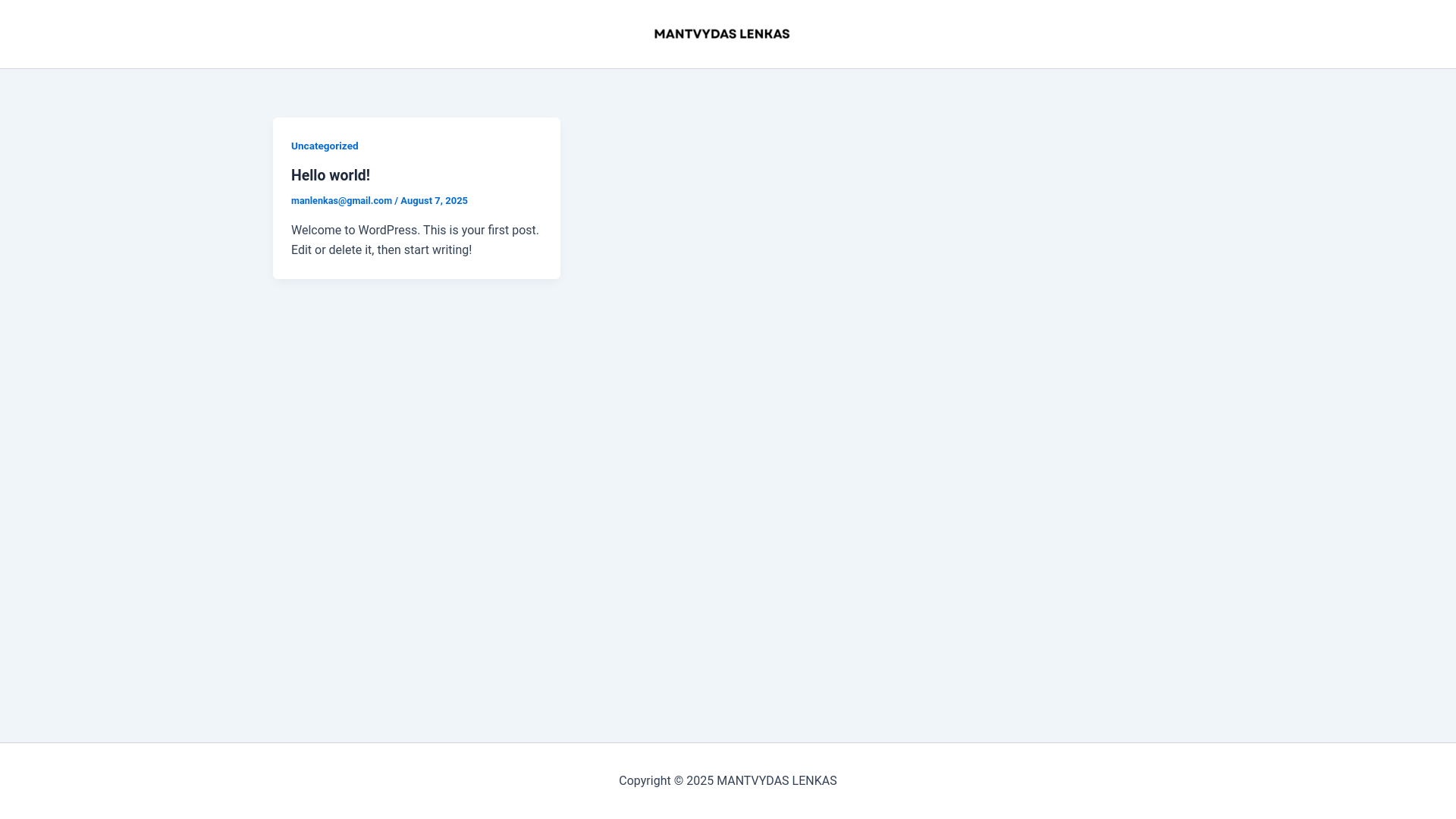 website screenshot of https://mantvydaslenkas.com/