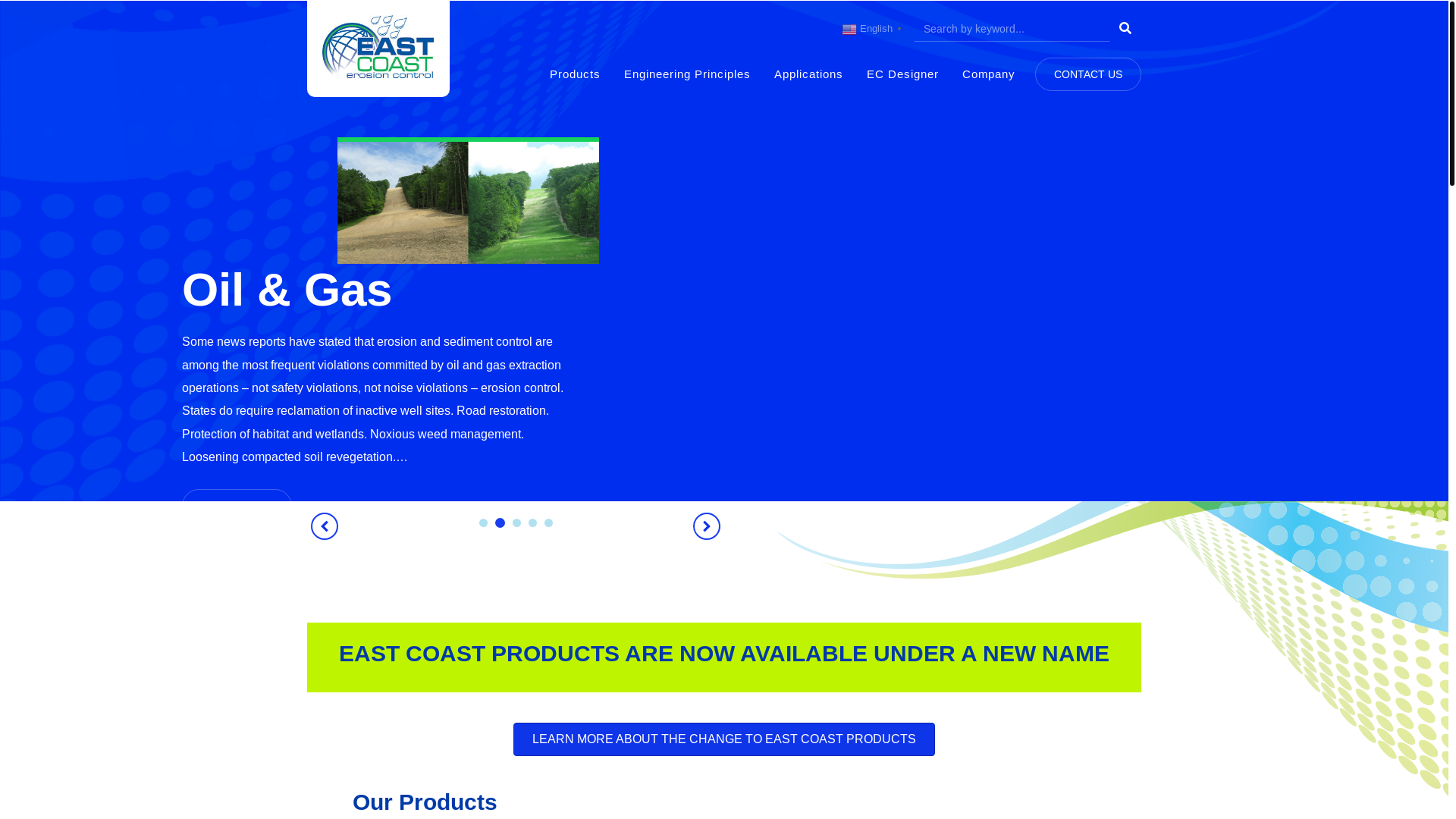 website screenshot of https://www.eastcoasterosion.com/