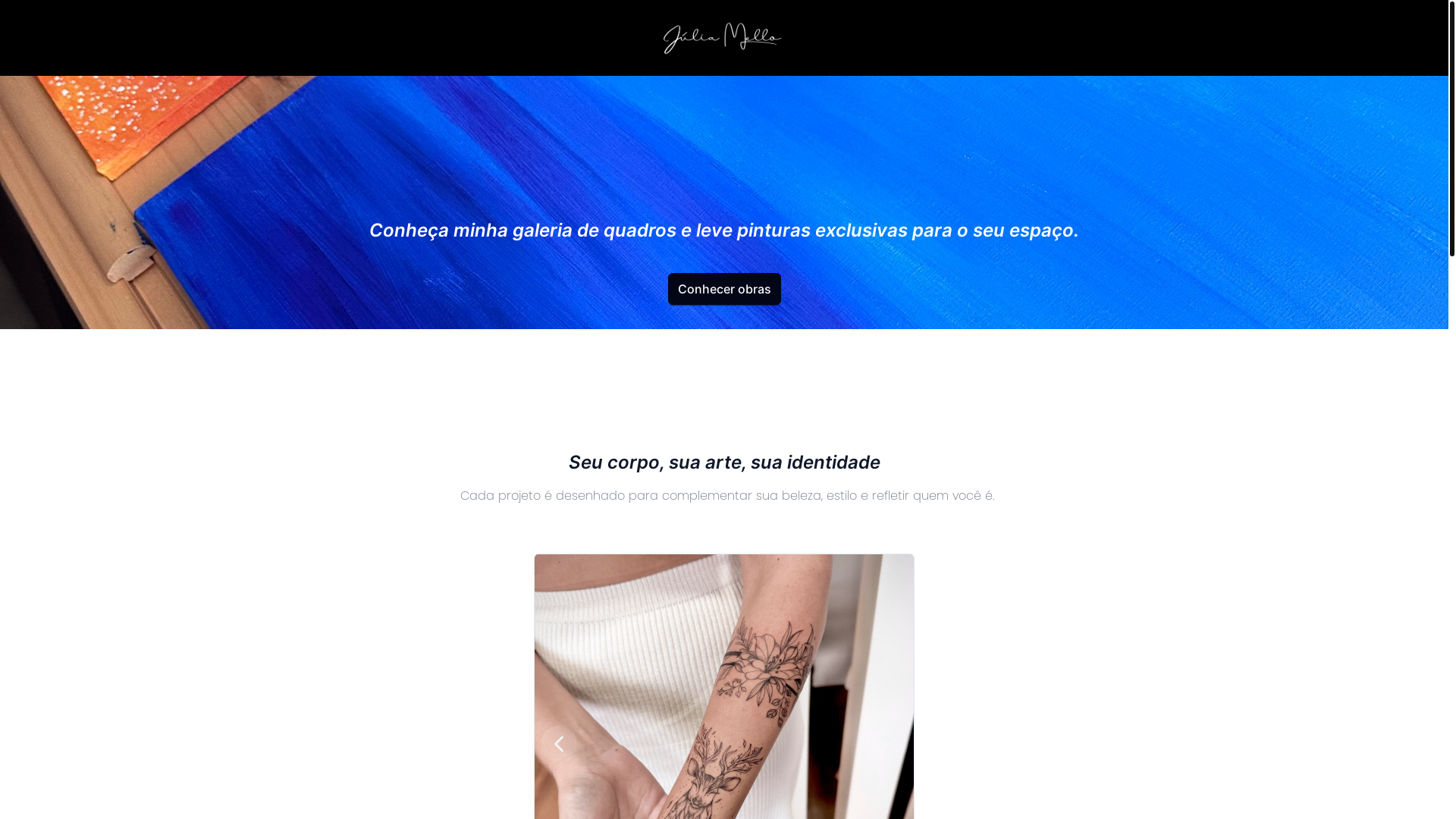 website screenshot of https://juliamellotattoo.pages.dev/