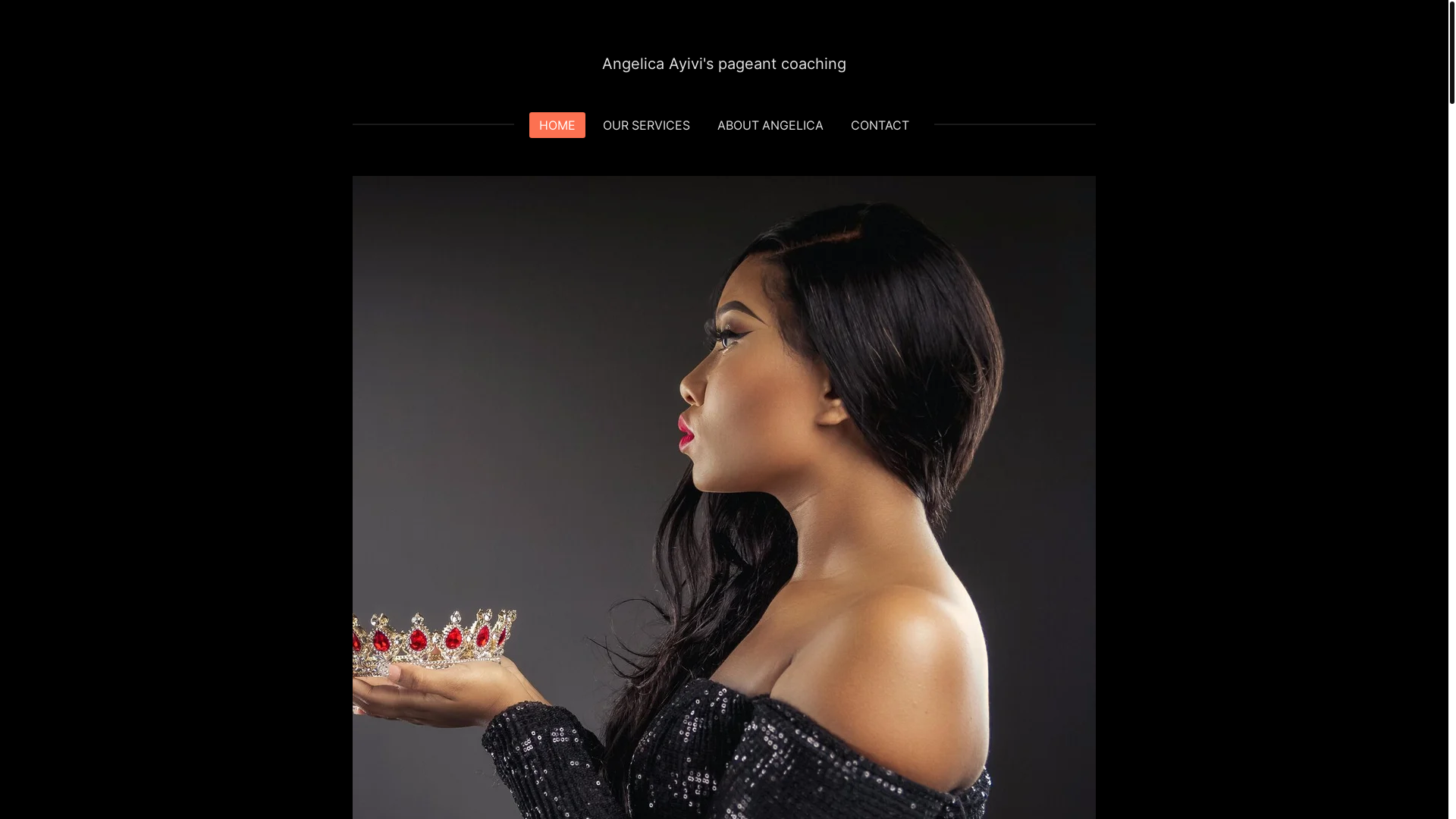 website screenshot of https://angelicaayivispageantcoaching.com/