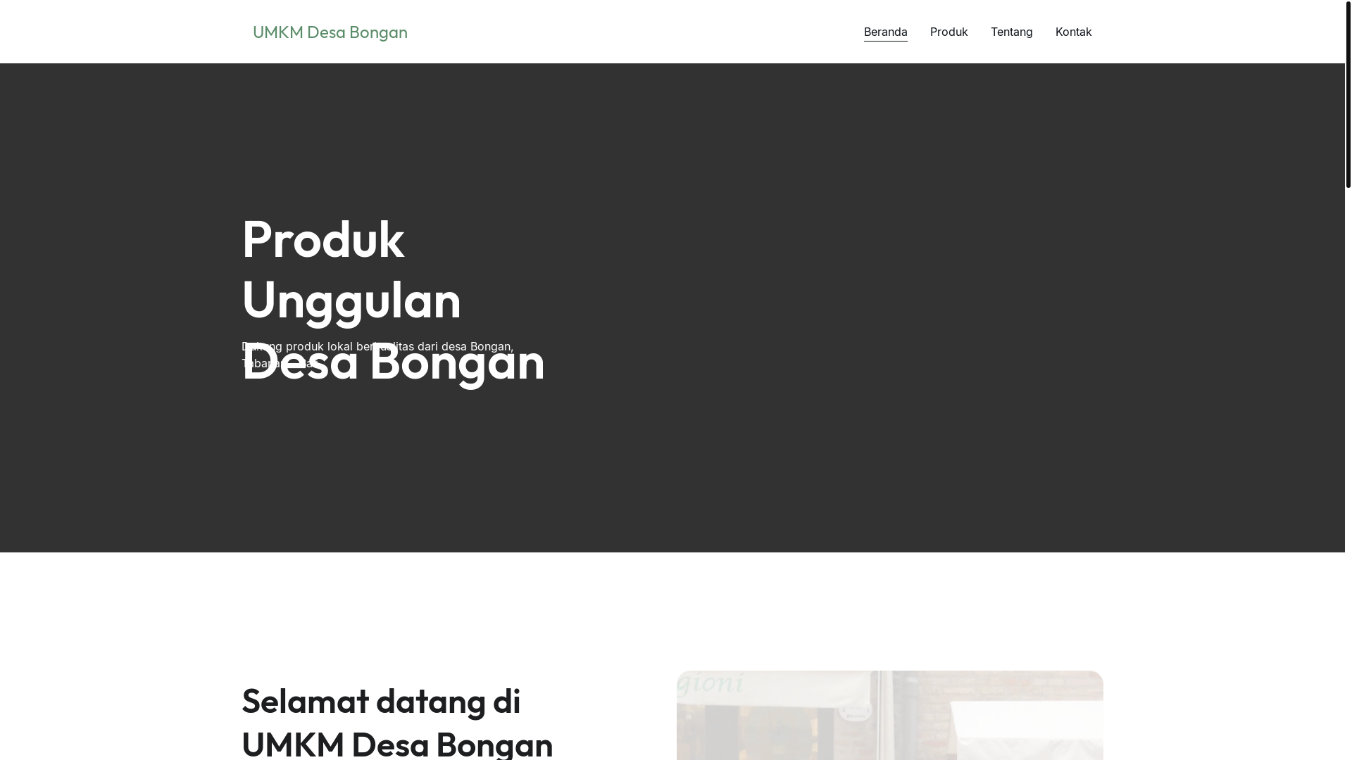 website screenshot of https://umkmdesabongan.com/