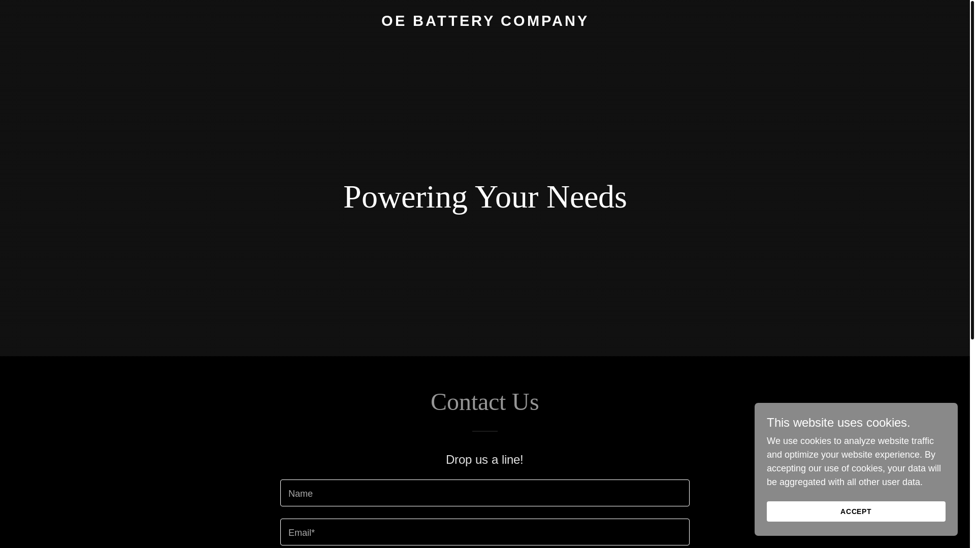 website screenshot of https://oebatterycompany.com/