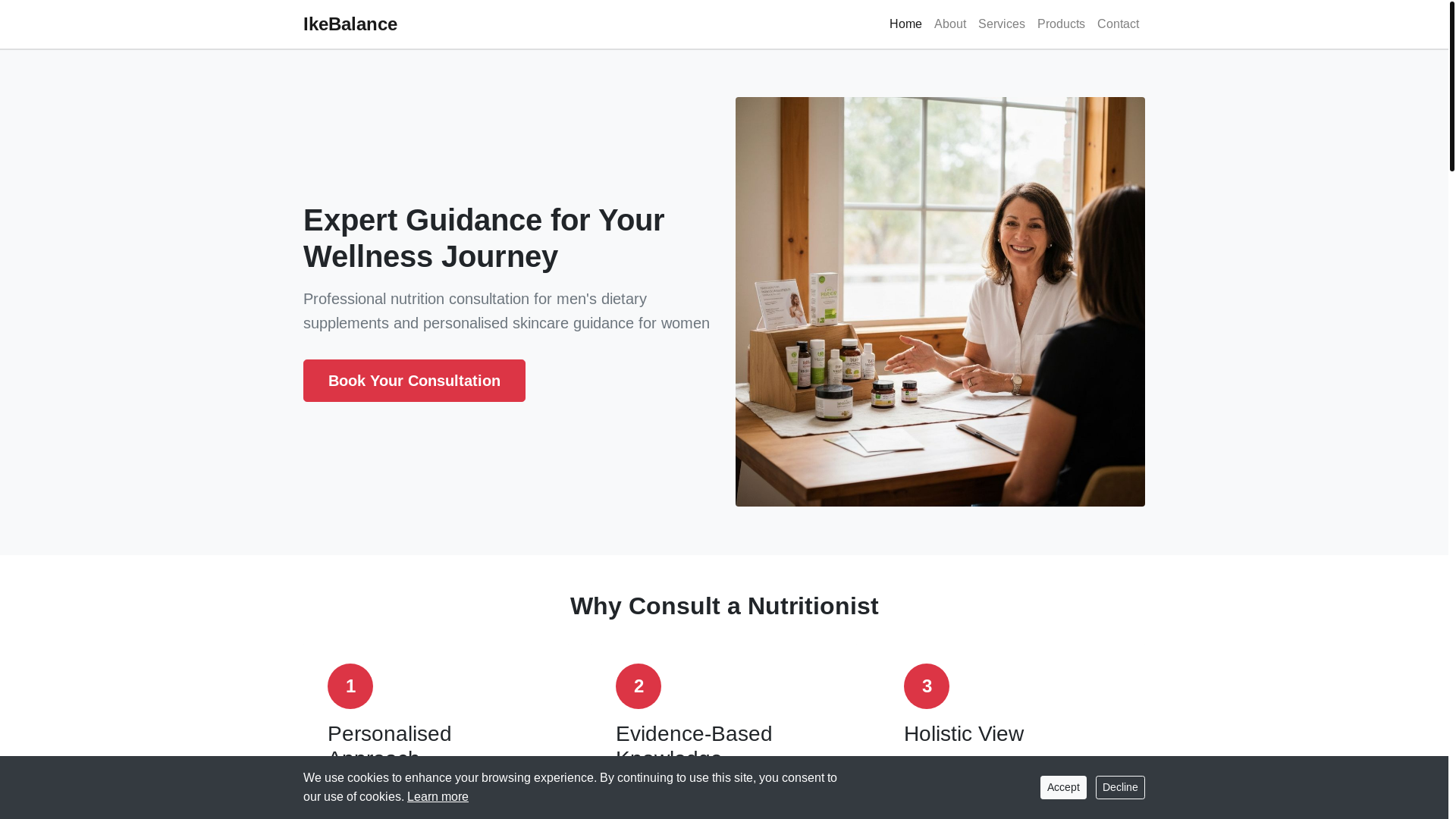 website screenshot of https://ikebalancepro.info/