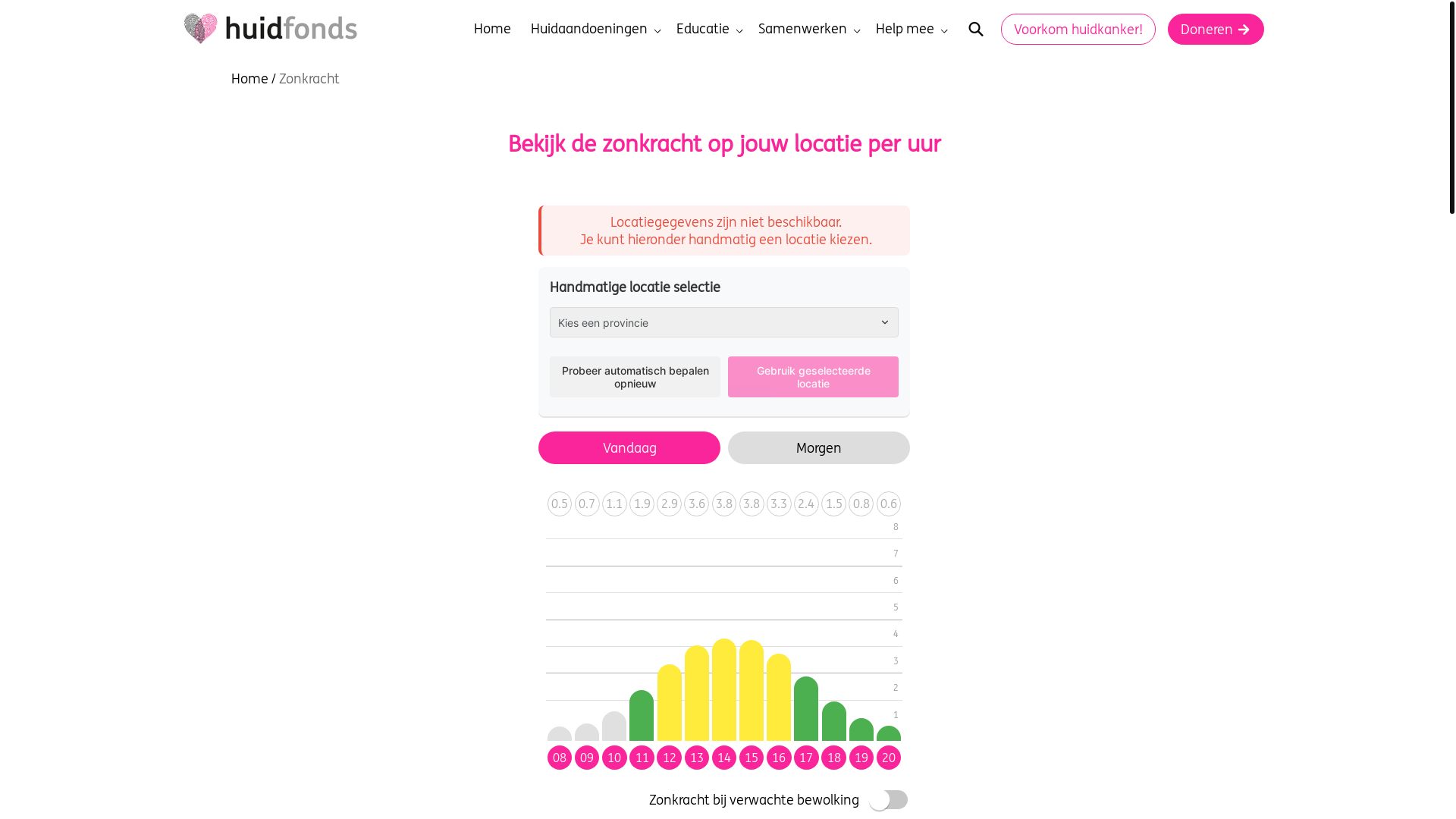 website screenshot of https://zonkrachtwijzer.nl/