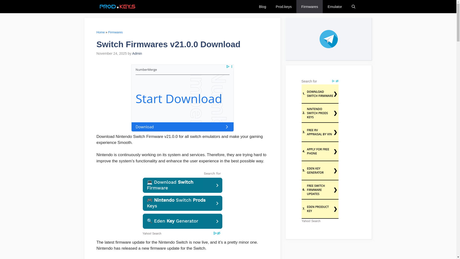 website screenshot of https://prodkeys.net/latest-switch-firmwares-v16/