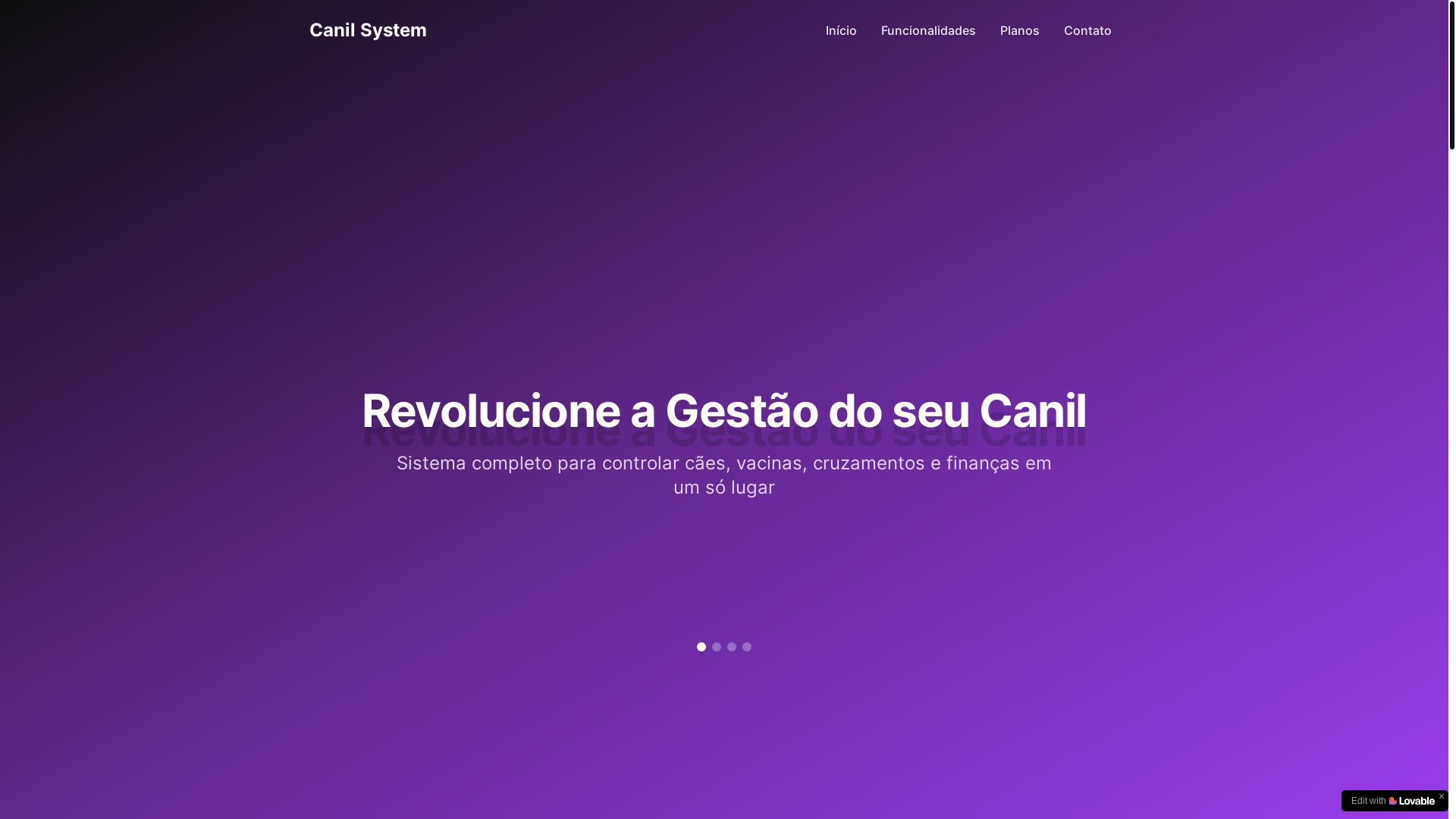 website screenshot of https://canilsystempro.com.br/